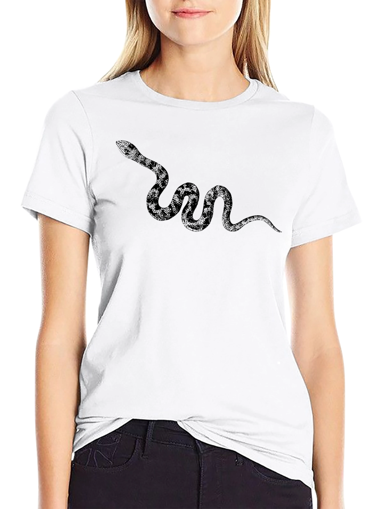 Black Snake Graphic Men's Black T-Shirt view 9