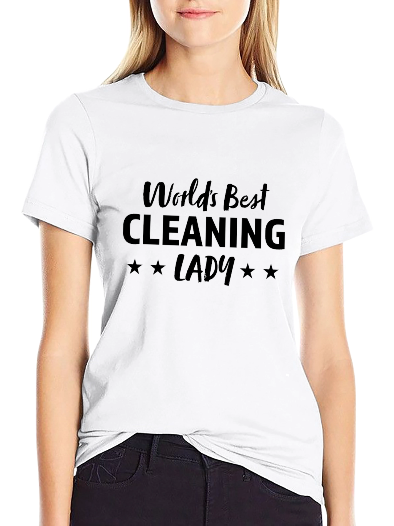 Black World's Best Cleaning Lady T-Shirt view 9