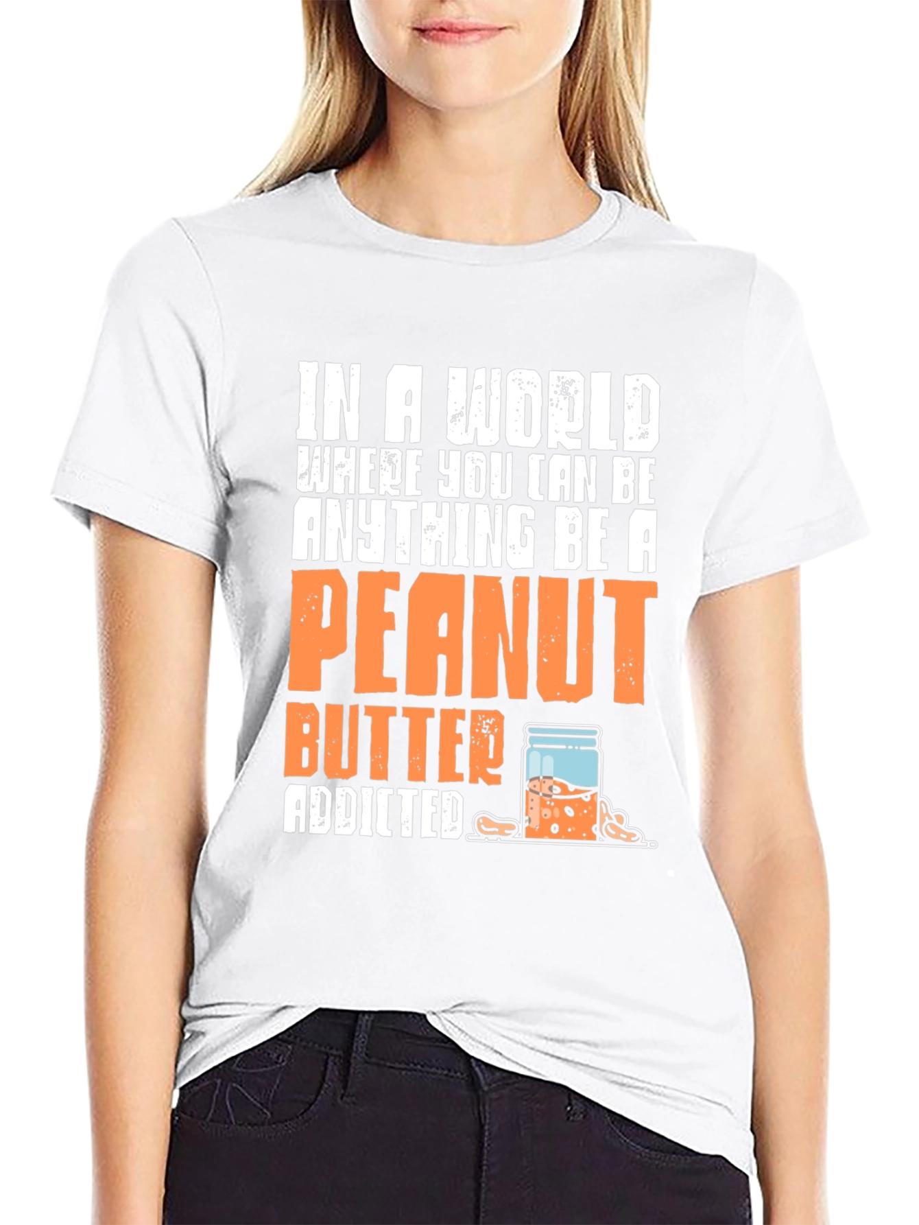 Black Peanut Butter Addicted Graphic Tee view 9