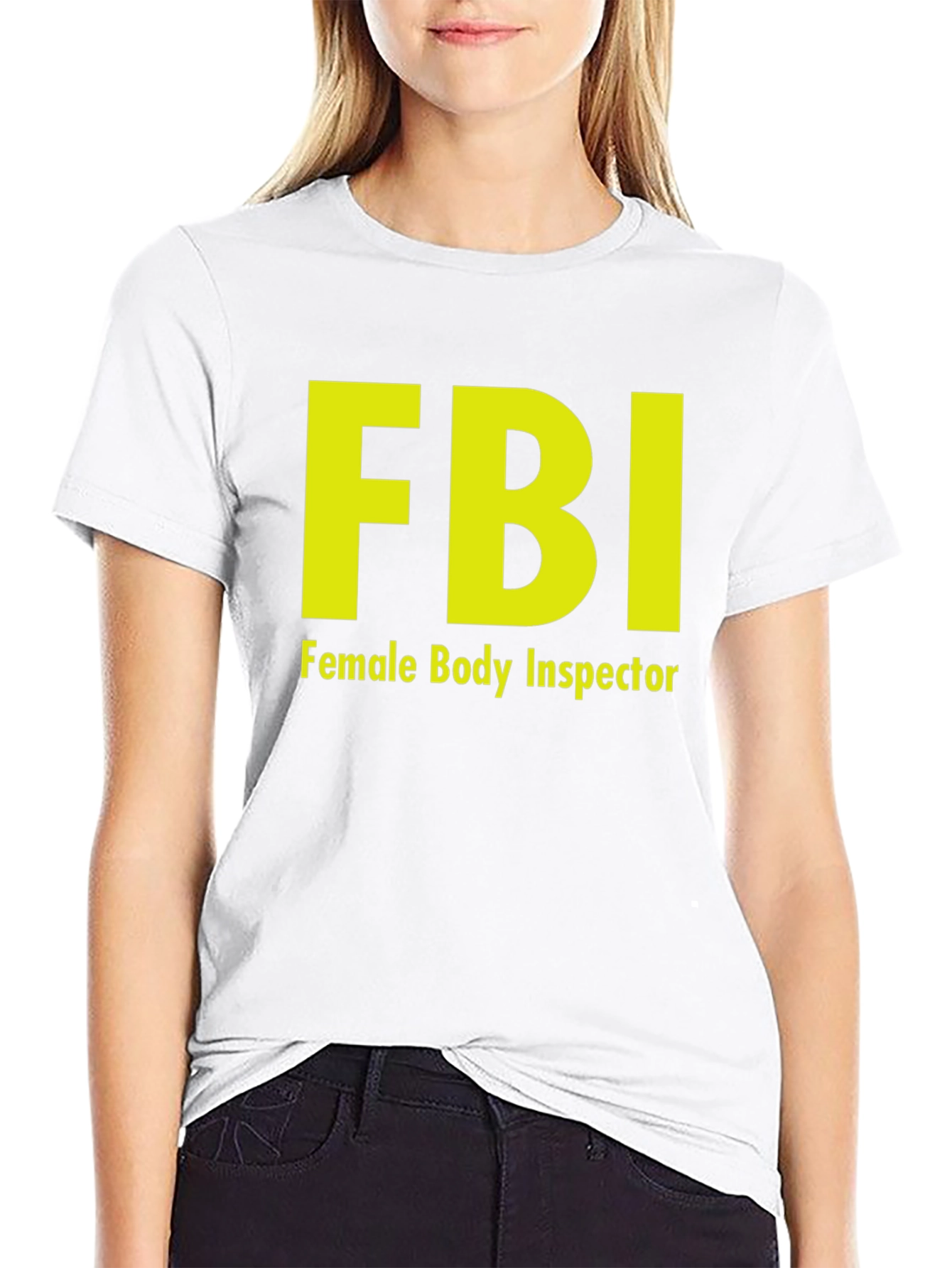 Black FBI Female Body Inspector Novelty T-Shirt view 9
