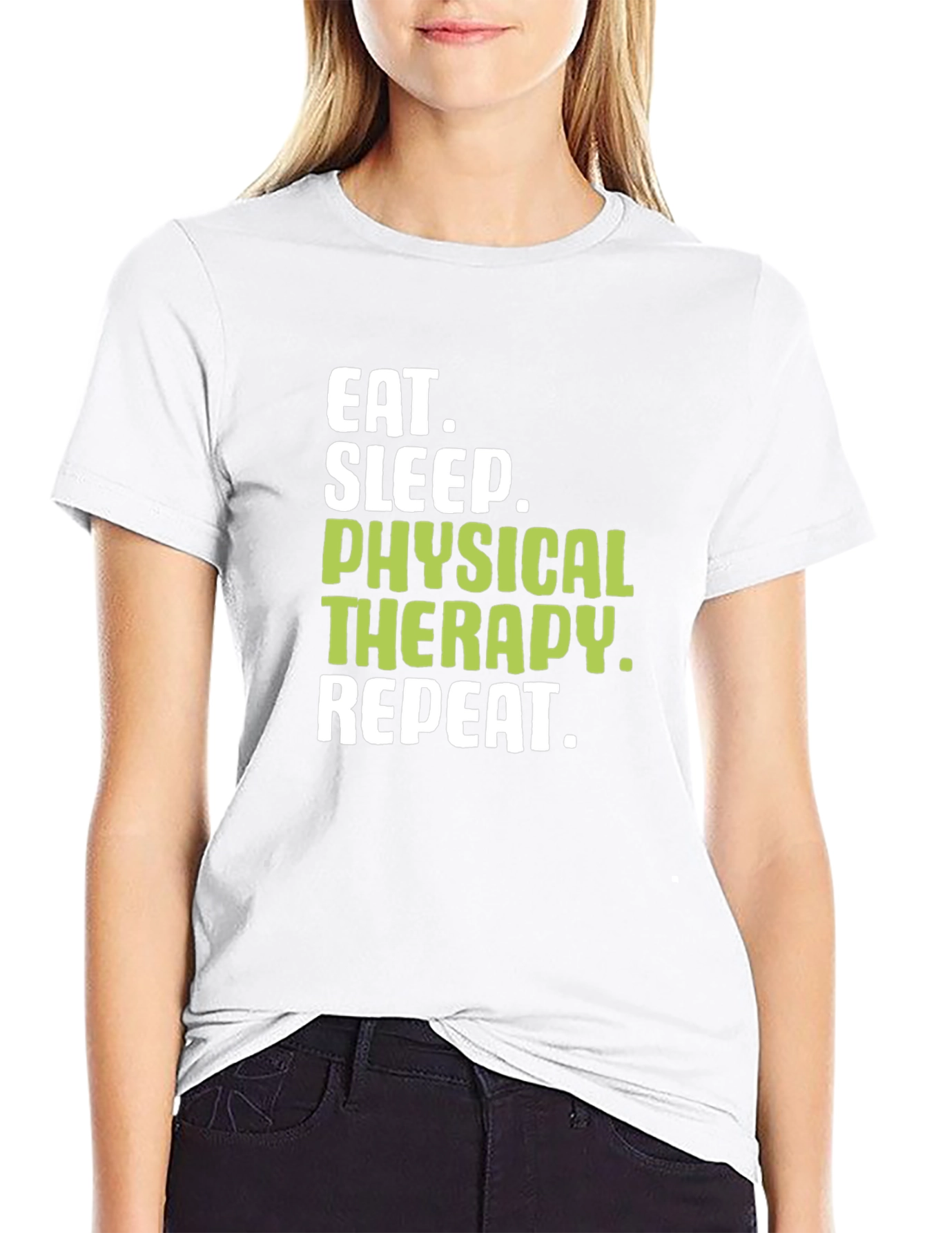 Black Eat Sleep Physical Therapy Repeat T-Shirt view 9