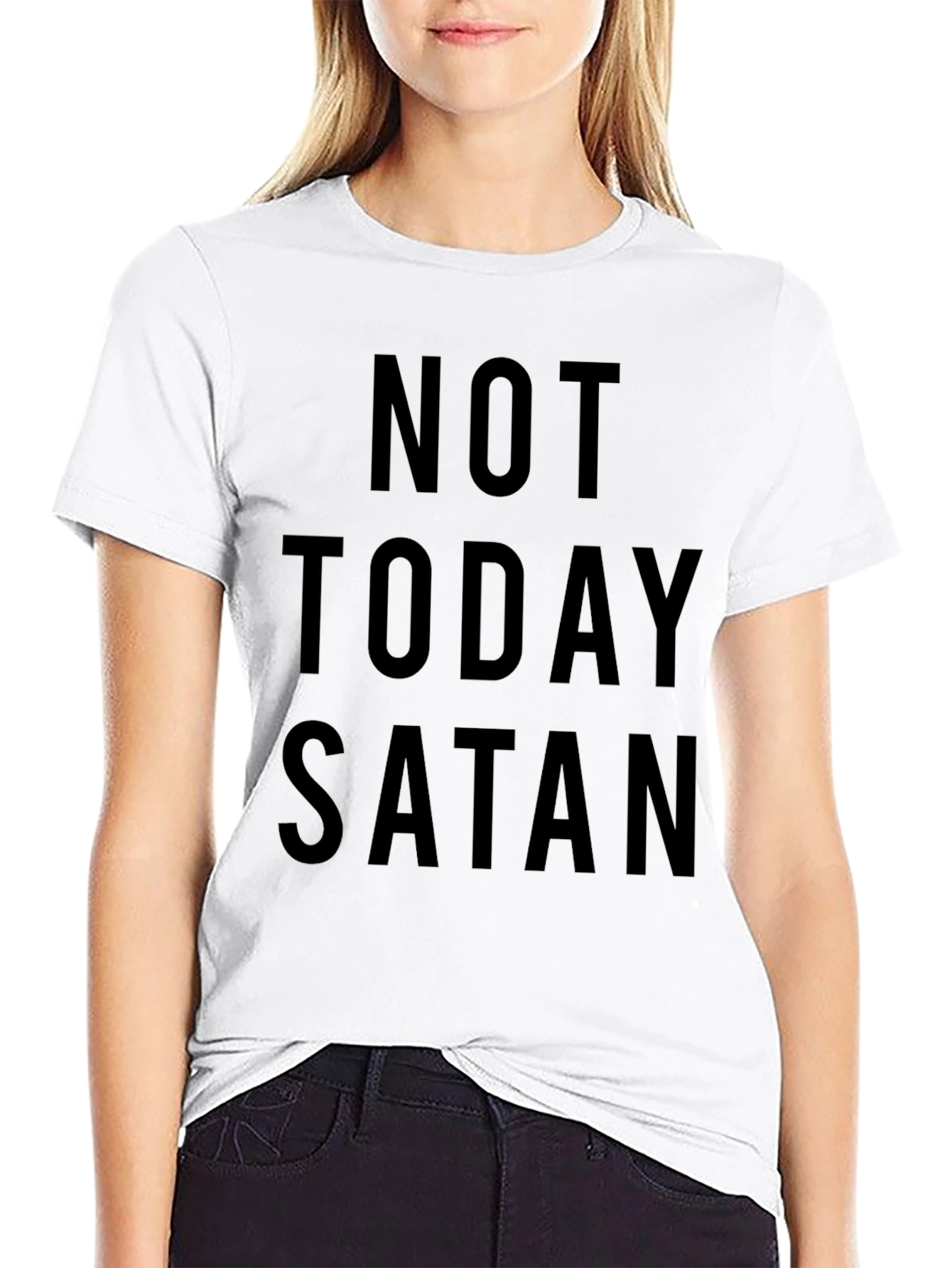 Black Not Today Satan T-Shirt - Classic Black Tee view 9