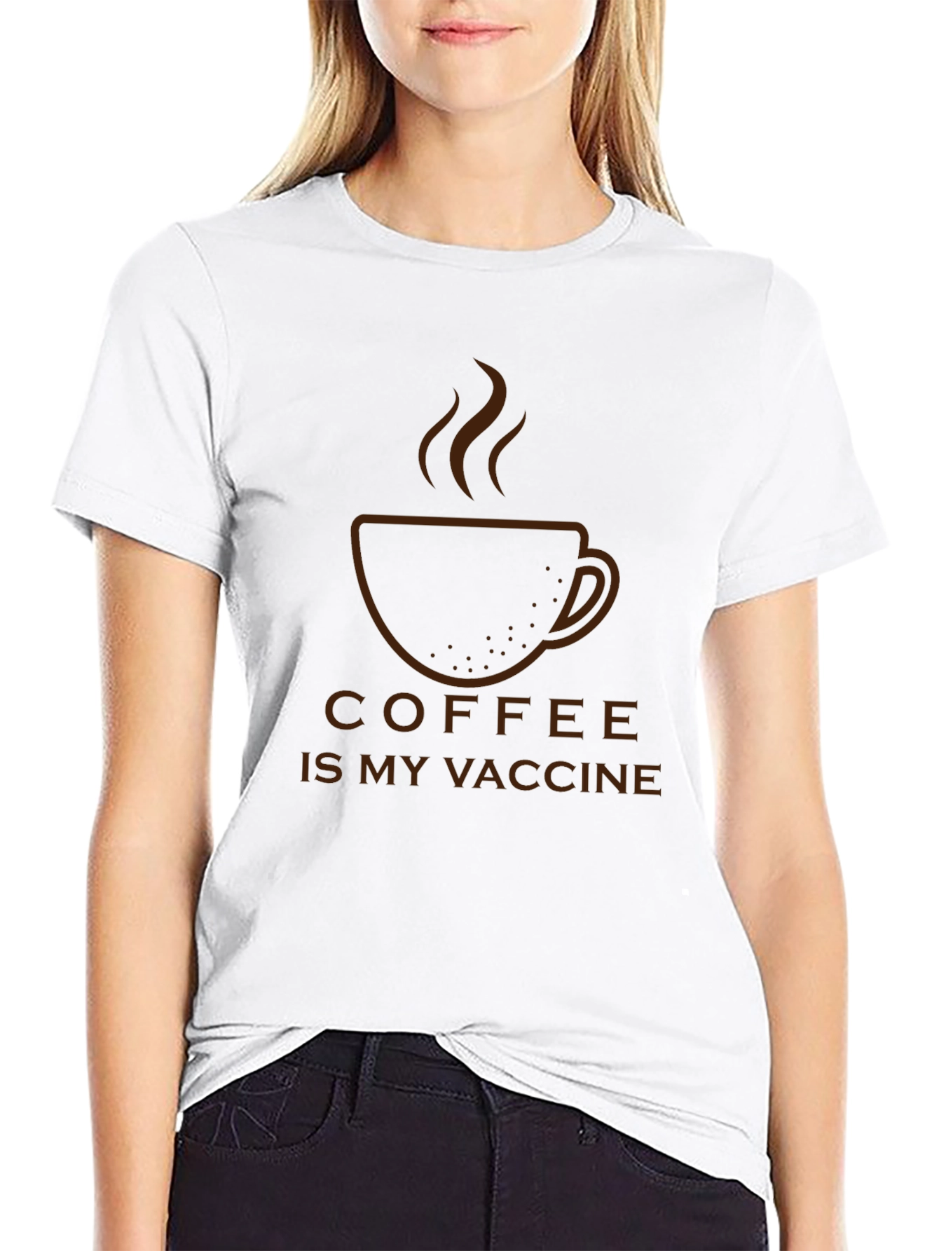 Black Coffee is My Vaccine Graphic T-Shirt view 9