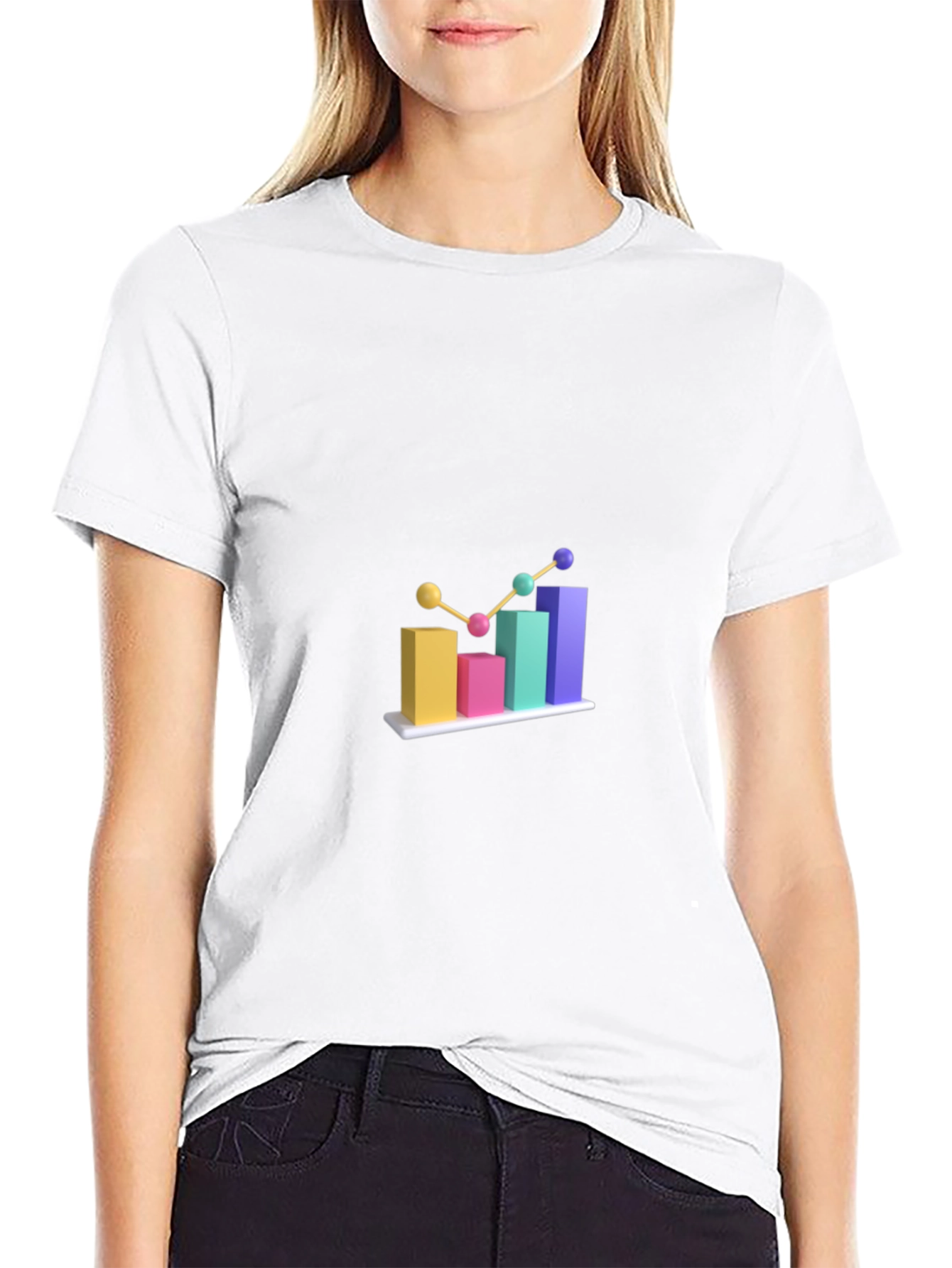Black Trendy Bar Graph T-Shirt view 9