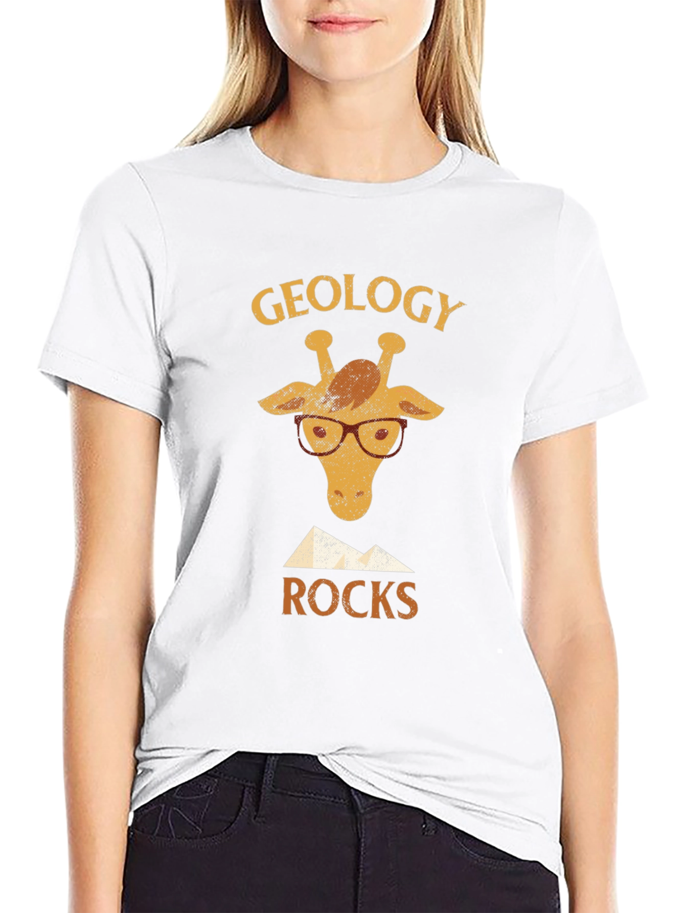Black Geology Giraffe T-Shirt - Geology Rocks! view 9