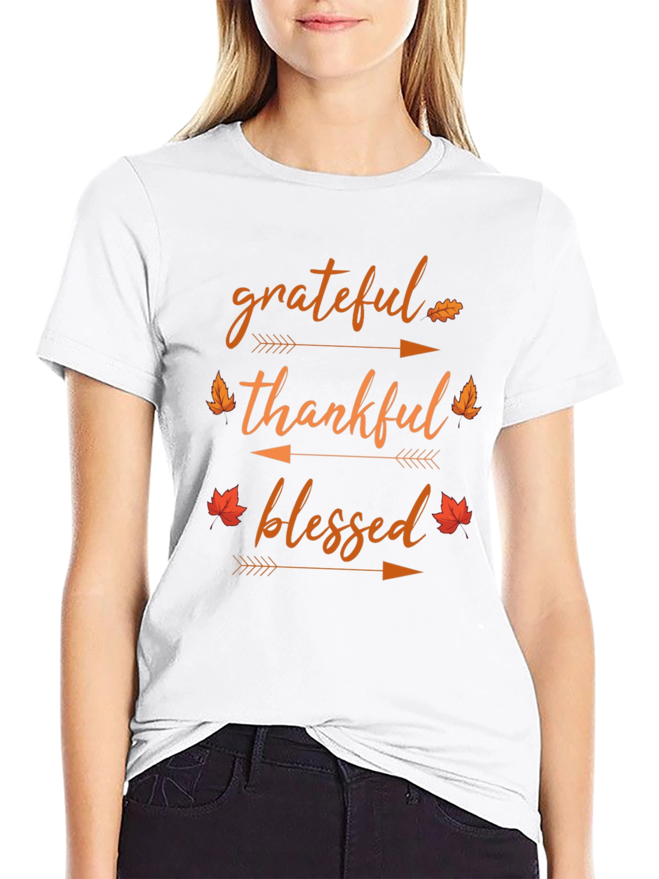 Black Grateful Thankful Blessed Fall T-Shirt view 9