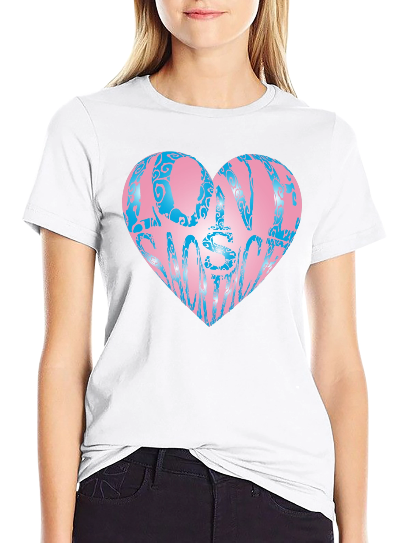 Black One In A Million Heart T-Shirt view 9