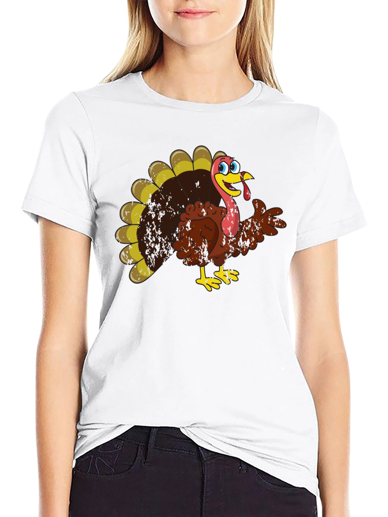 Black Funny Turkey Graphic Tee view 9