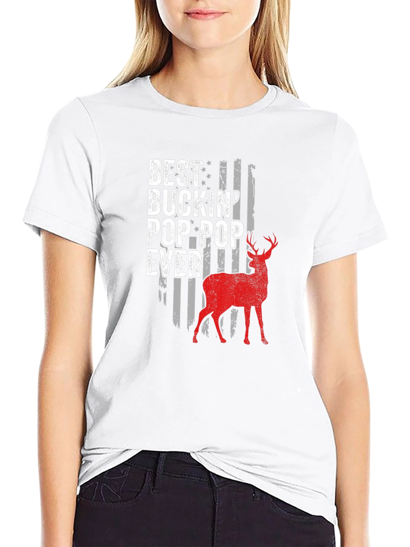 Black Best Buckin' Pop-Pop Ever Deer Hunting T-Shirt view 9