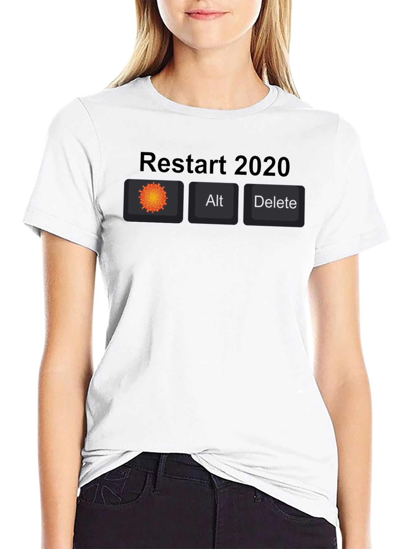 Black Restart 2020 Novelty Graphic Tee view 9