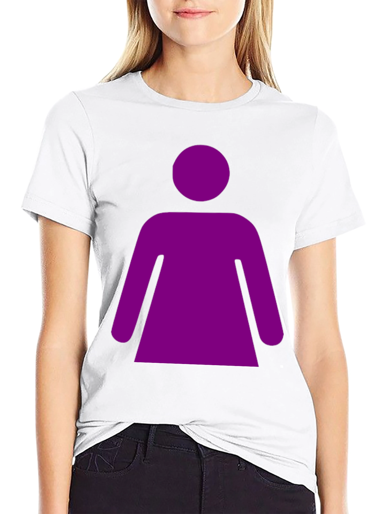 Black Purple Woman Graphic Tee - Black Unisex T-Shirt view 9