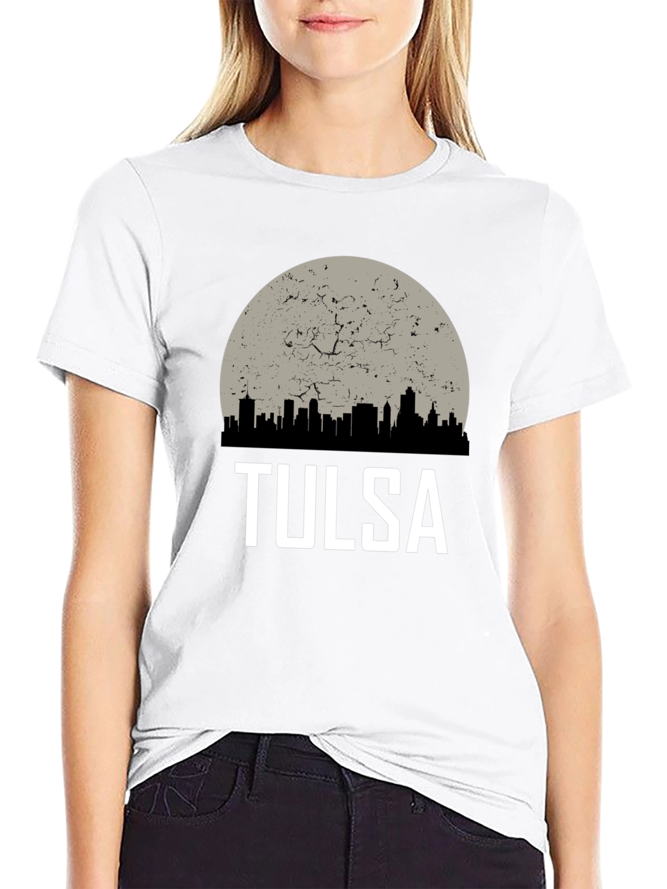 Black Tulsa City Skyline Graphic Tee view 9