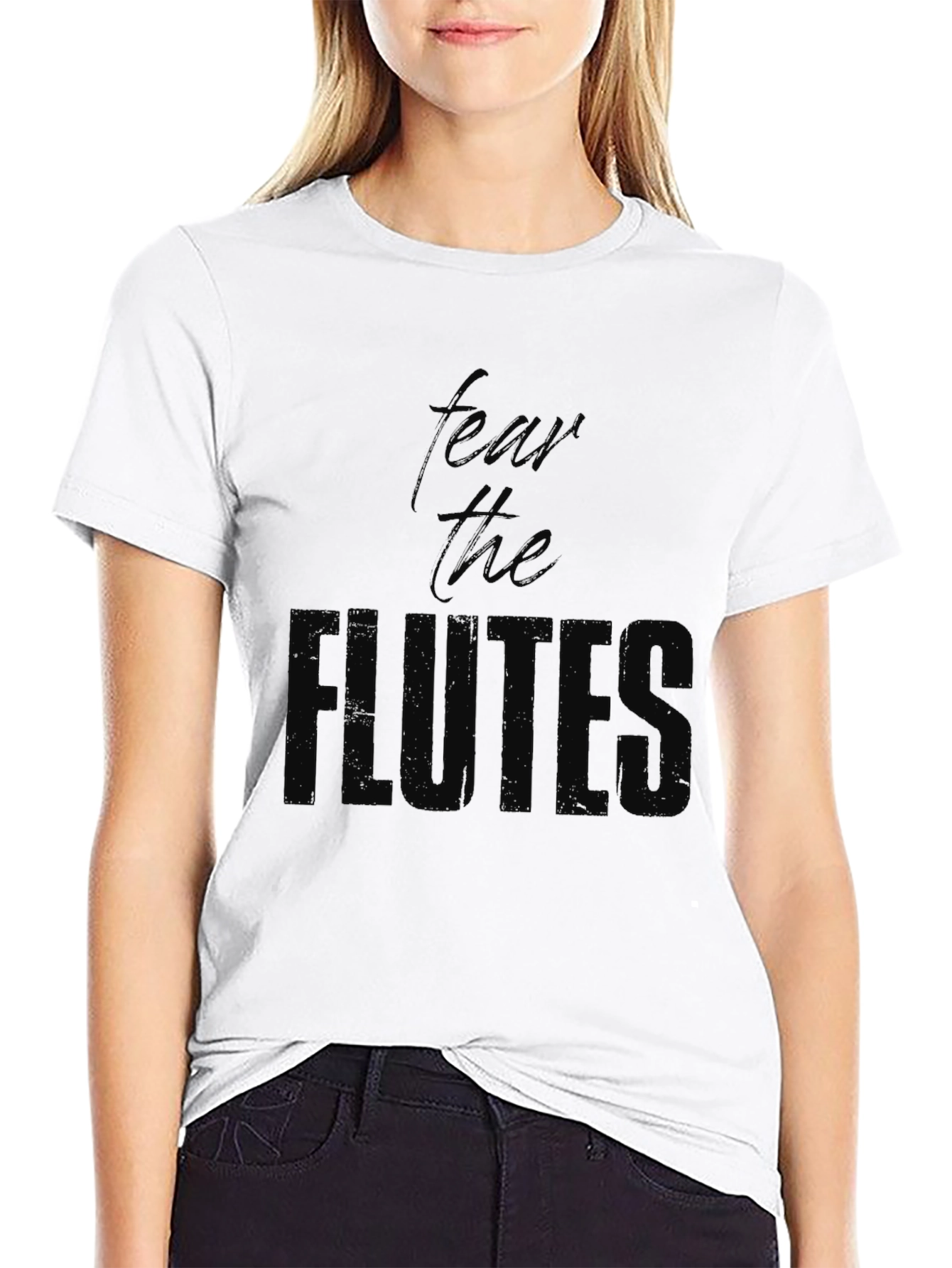 Black Fear The Flute T-Shirt - Black Cotton Tee view 9