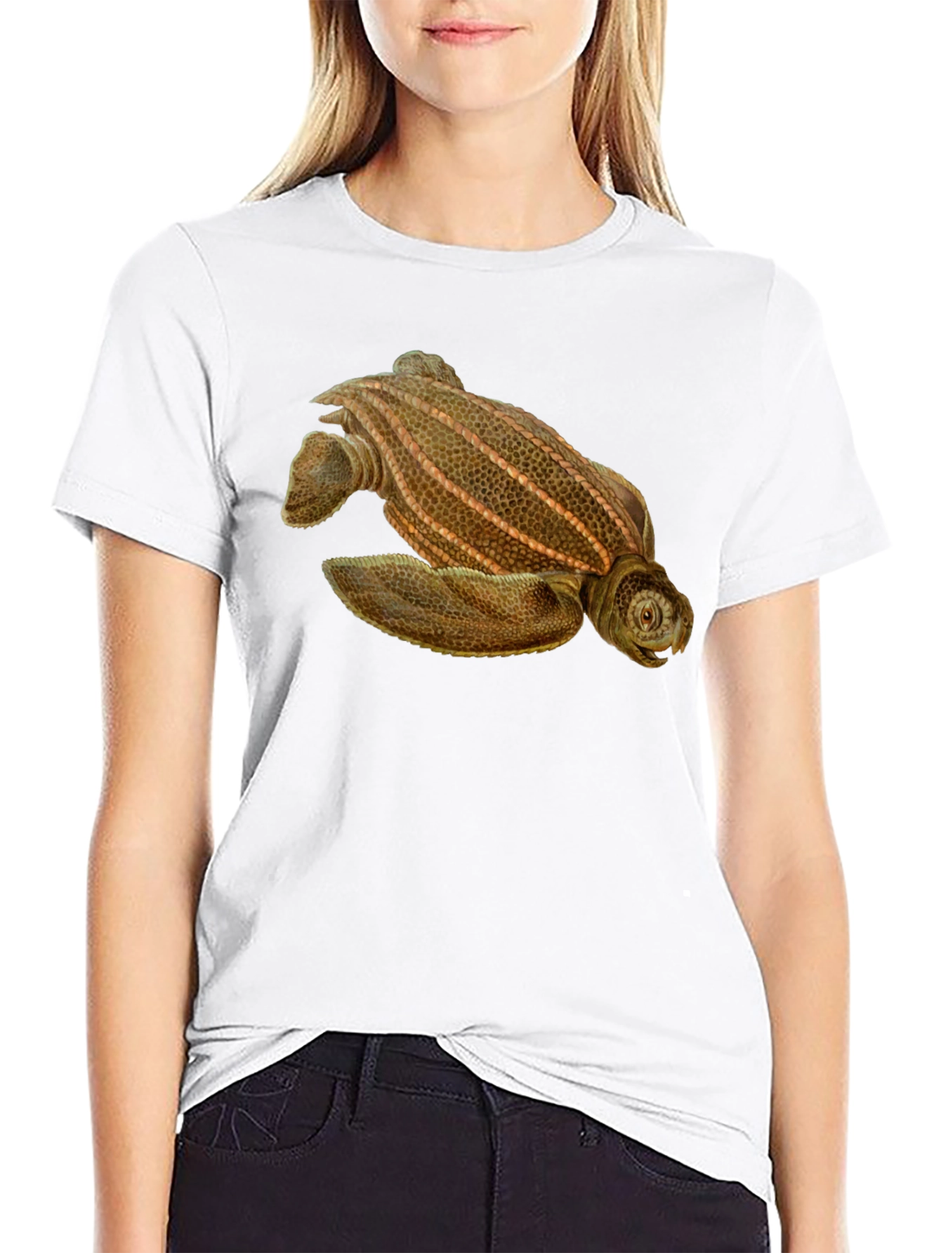 Black Sea Turtle Graphic Tee - Black Cotton Blend view 9