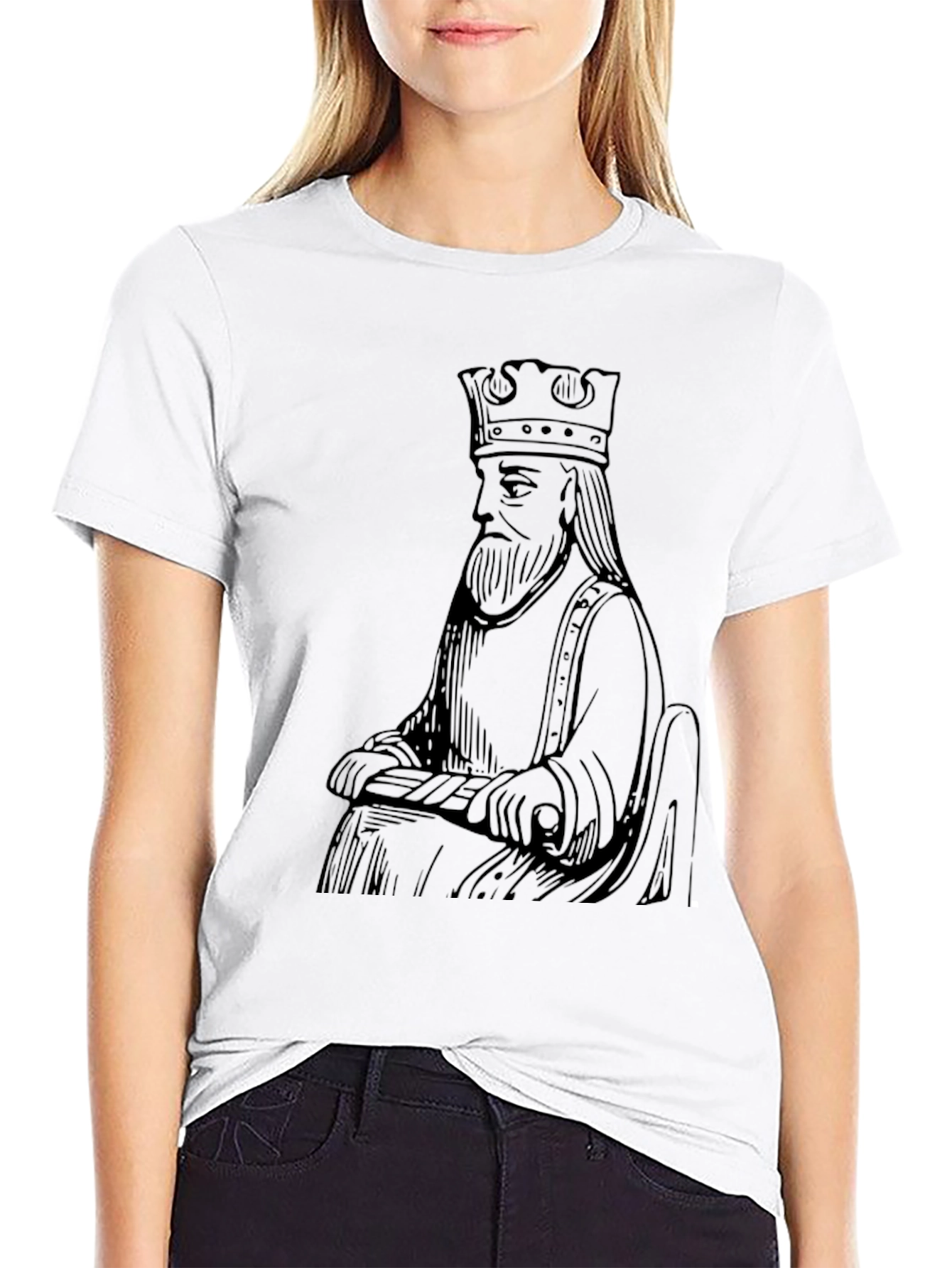 Black King Chess Piece Graphic T-Shirt - Black view 9
