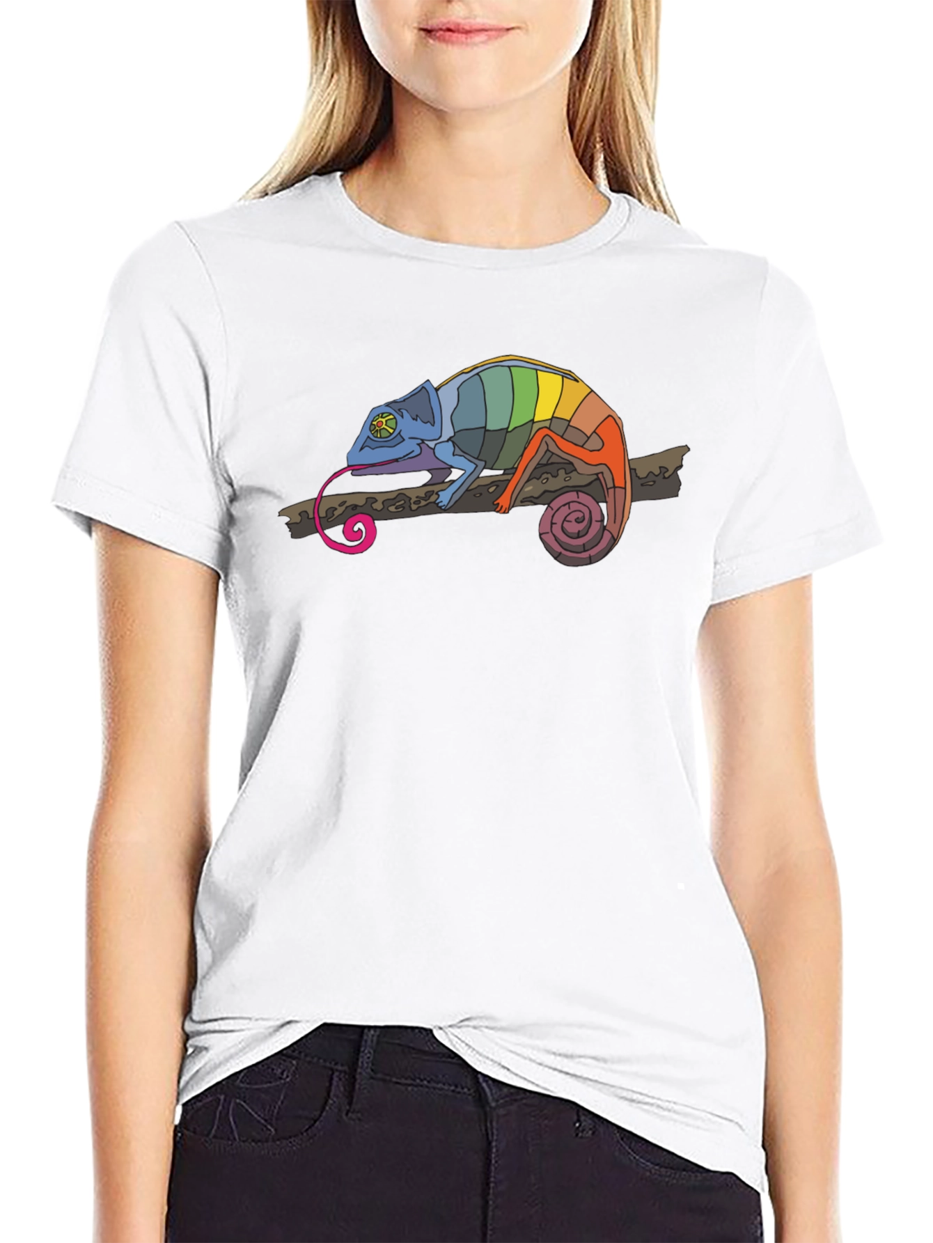 Black Rainbow Chameleon Black T-Shirt view 9
