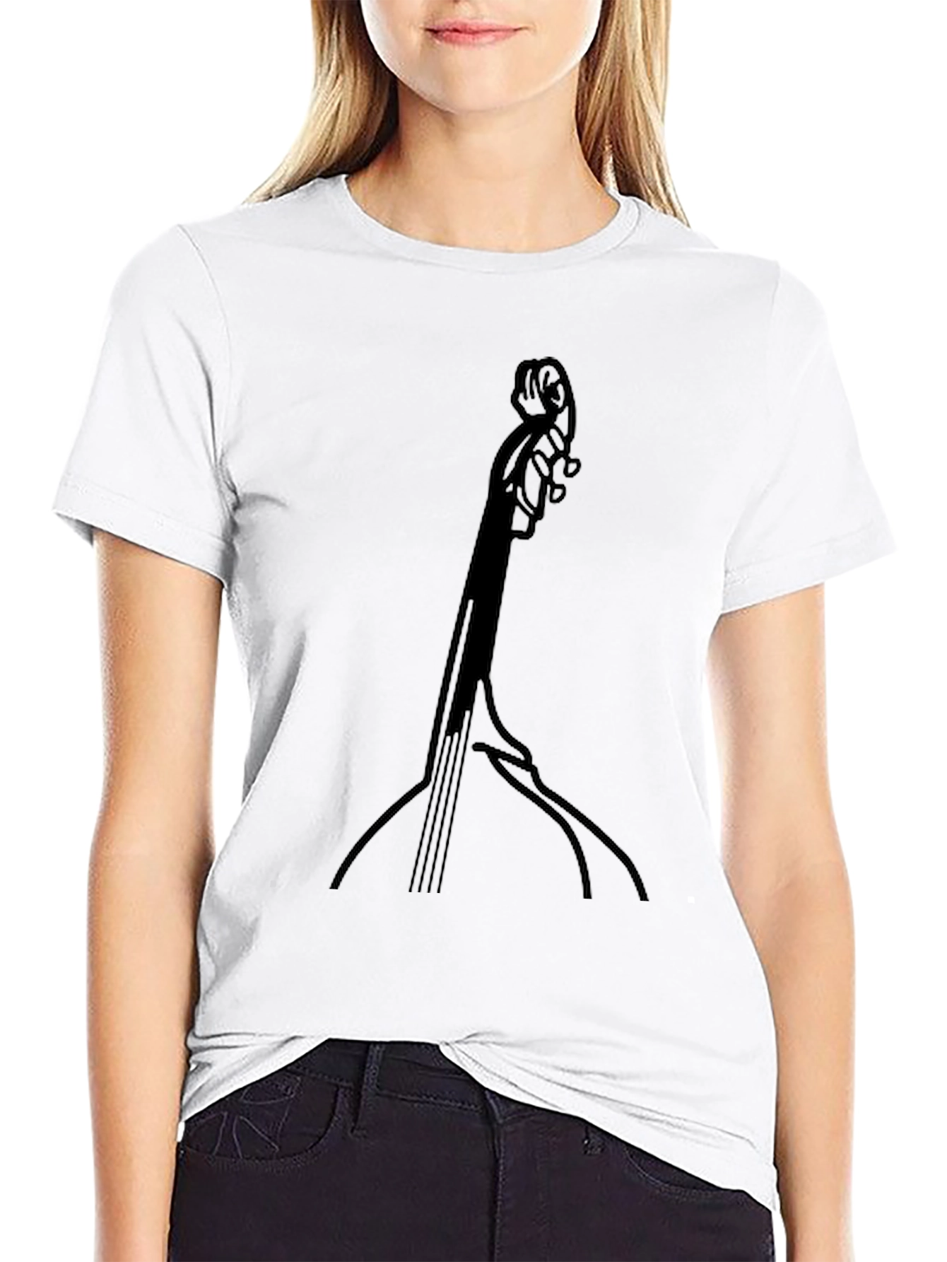 Black Bass Guitar T-Shirt - Black Graphic Tee view 9