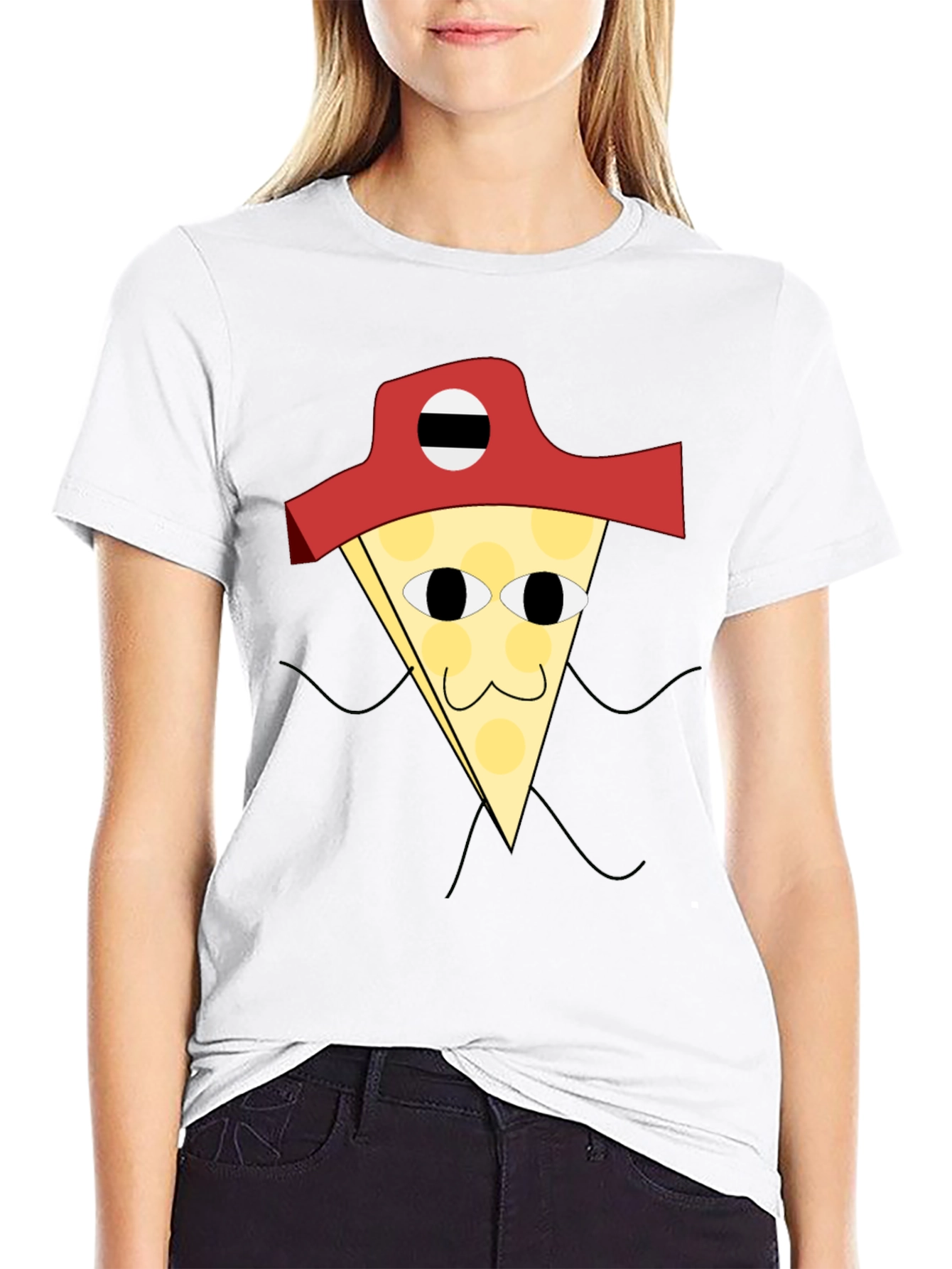 Black Pizza Pirate T-Shirt - Quirky Graphic Tee view 9