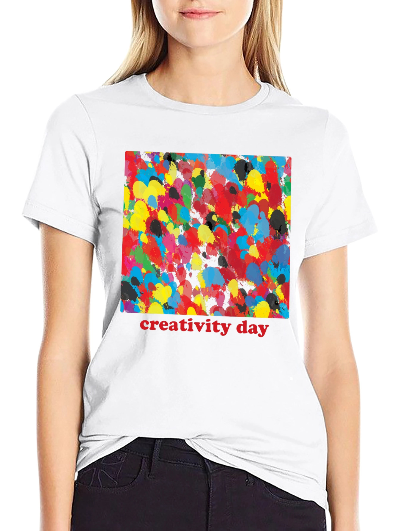 Black Creativity Day Splatter Art Black T-Shirt view 9