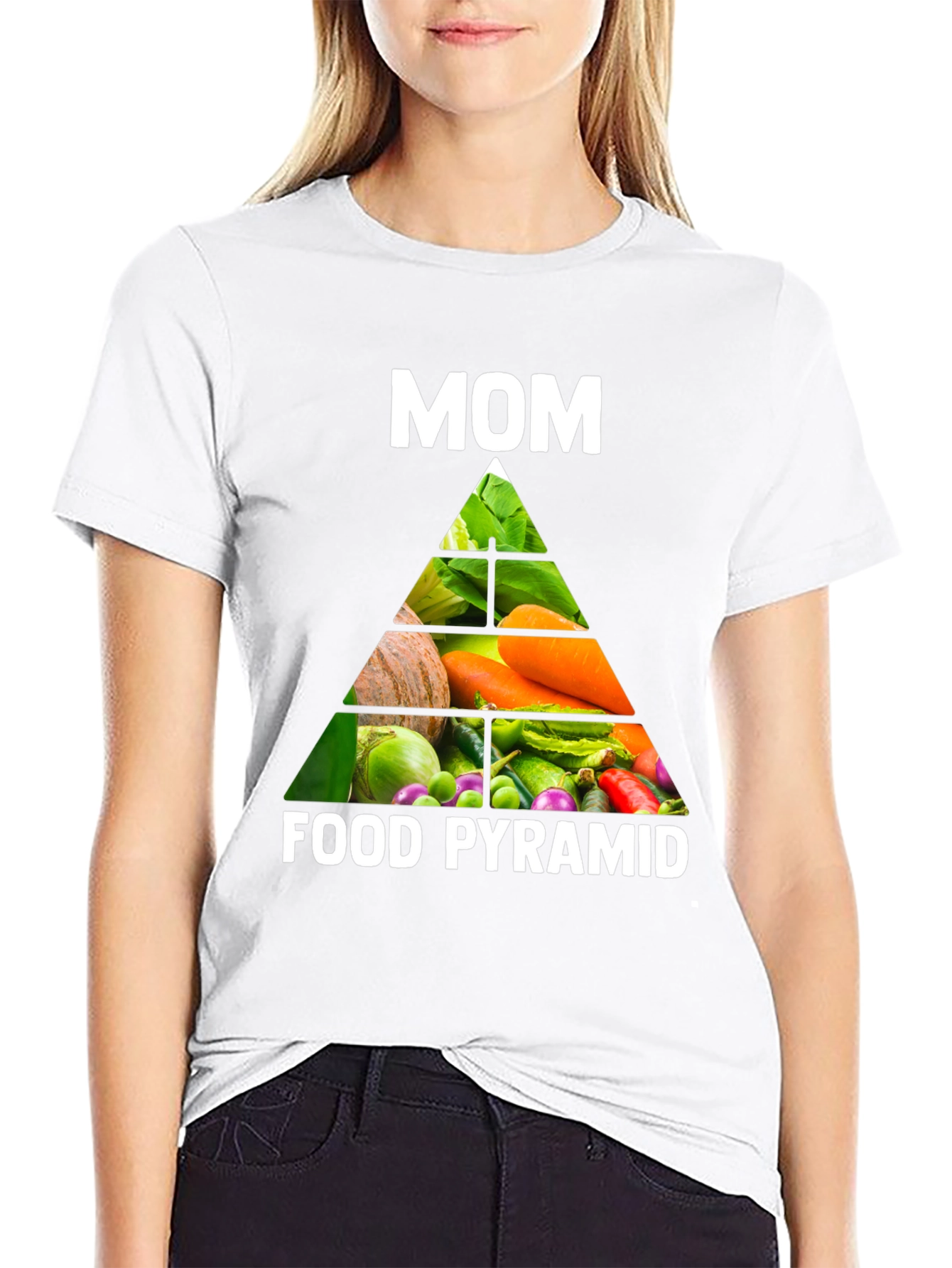 Mom's Food Pyramid T-Shirt - Healthy Eating Tee - 9