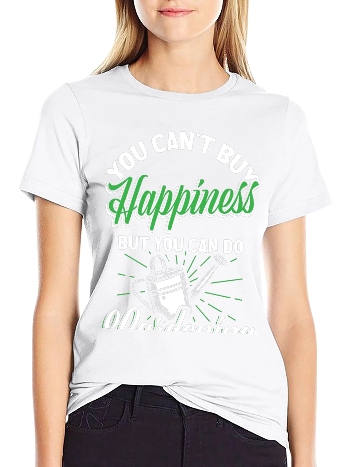 Black Gardening Happiness Graphic T-Shirt view 9