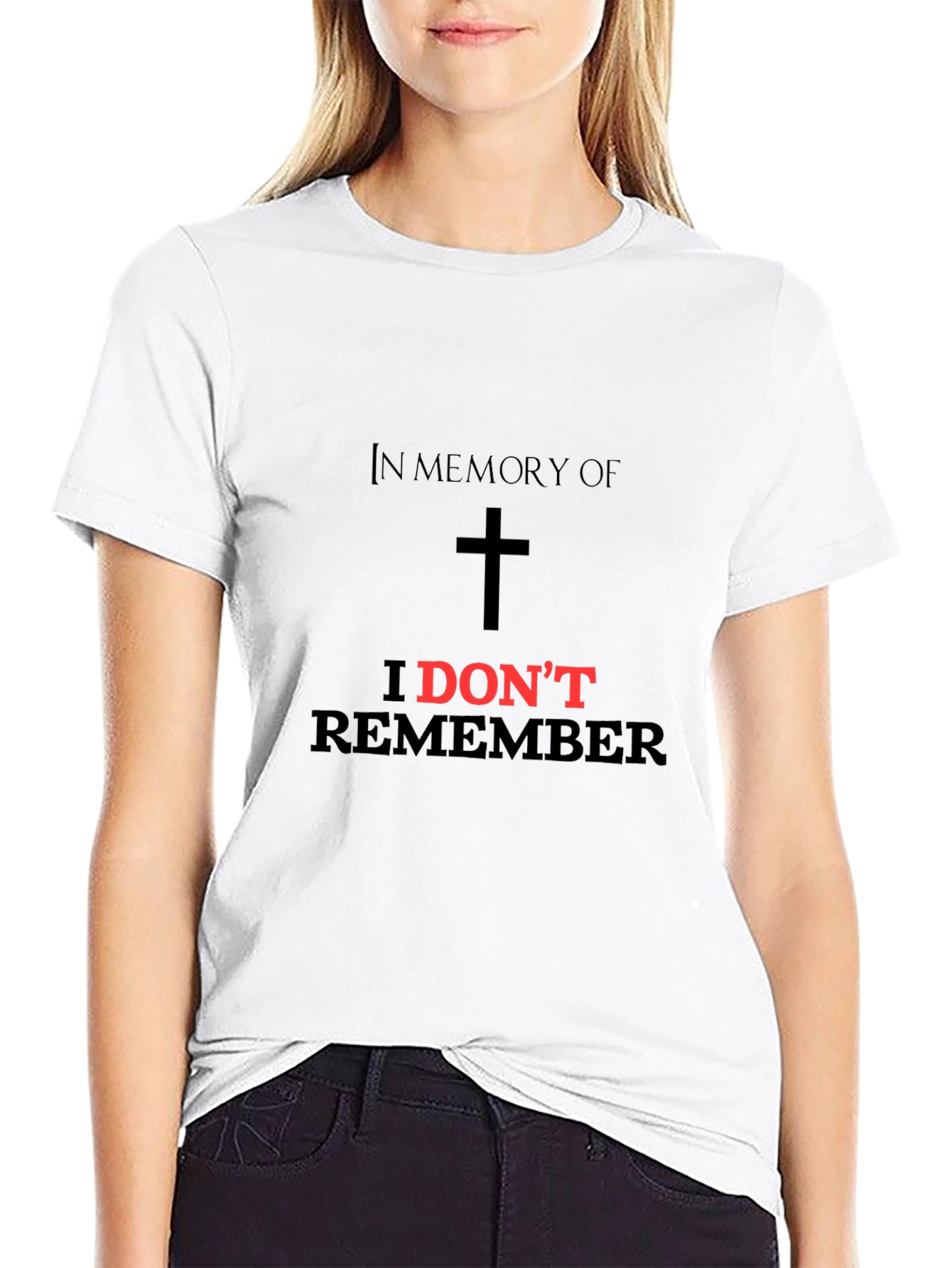 Black In Memory of I Don't Remember Black T-Shirt view 9