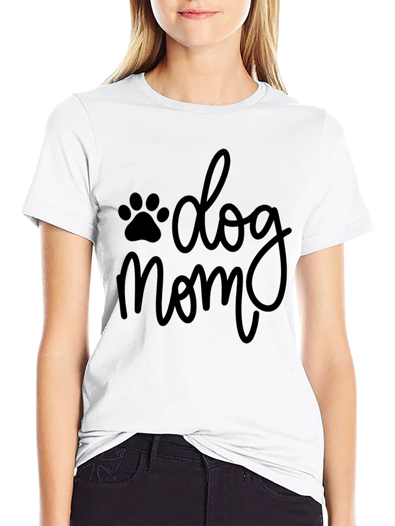 Black Dog Mom Black T-Shirt view 9