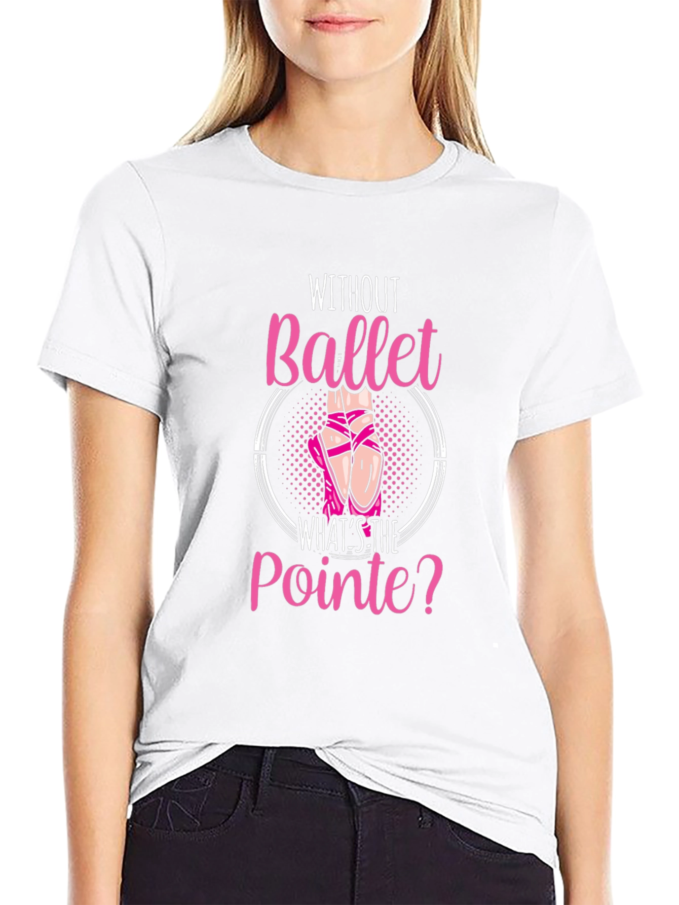 Black Ballet Pointe T-Shirt - Dance Lover Gift view 9