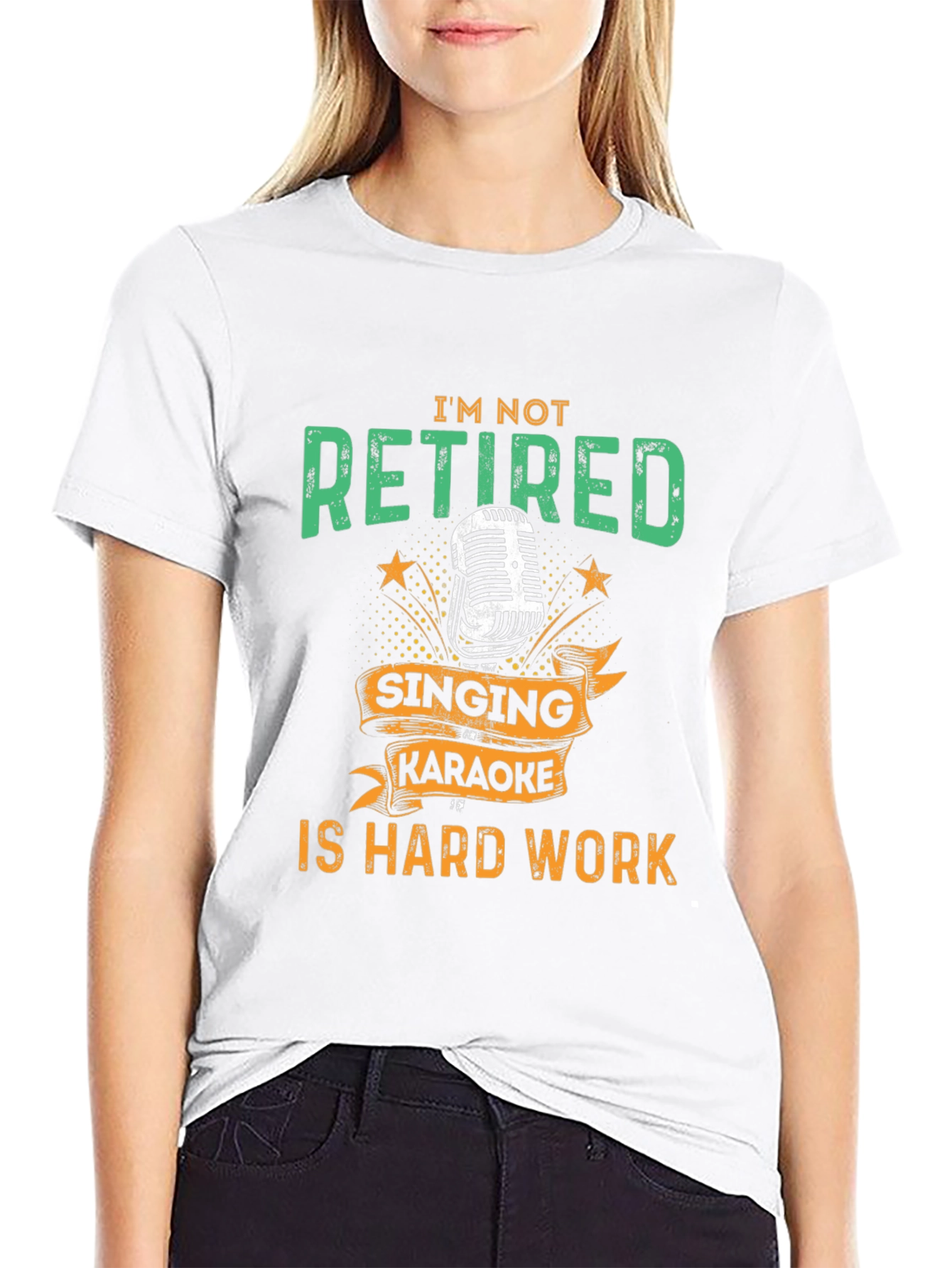 Black Funny Retirement Karaoke T-Shirt view 9