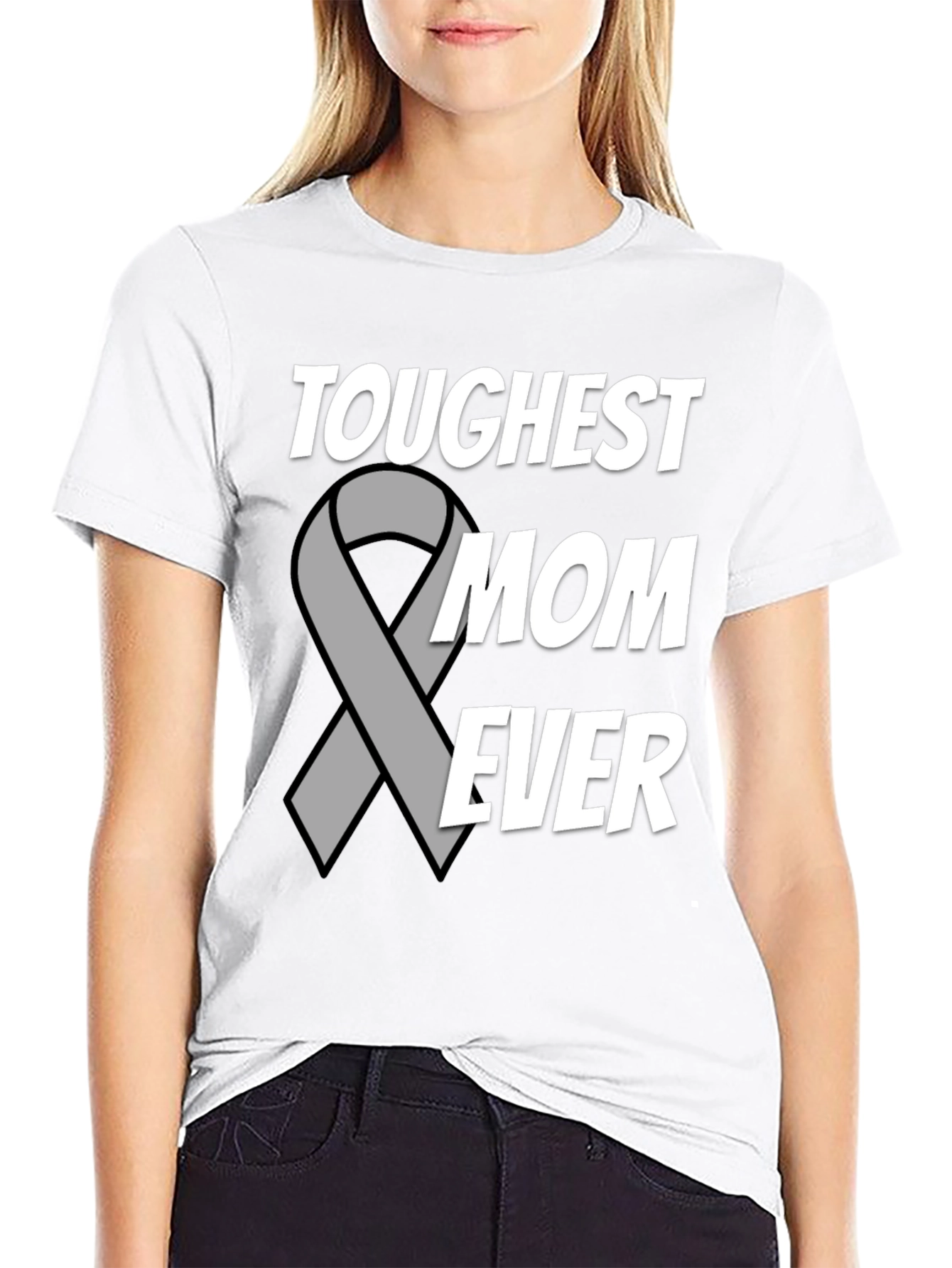 Toughest Mom Ever T-Shirt - Support Ribbon Design - 9