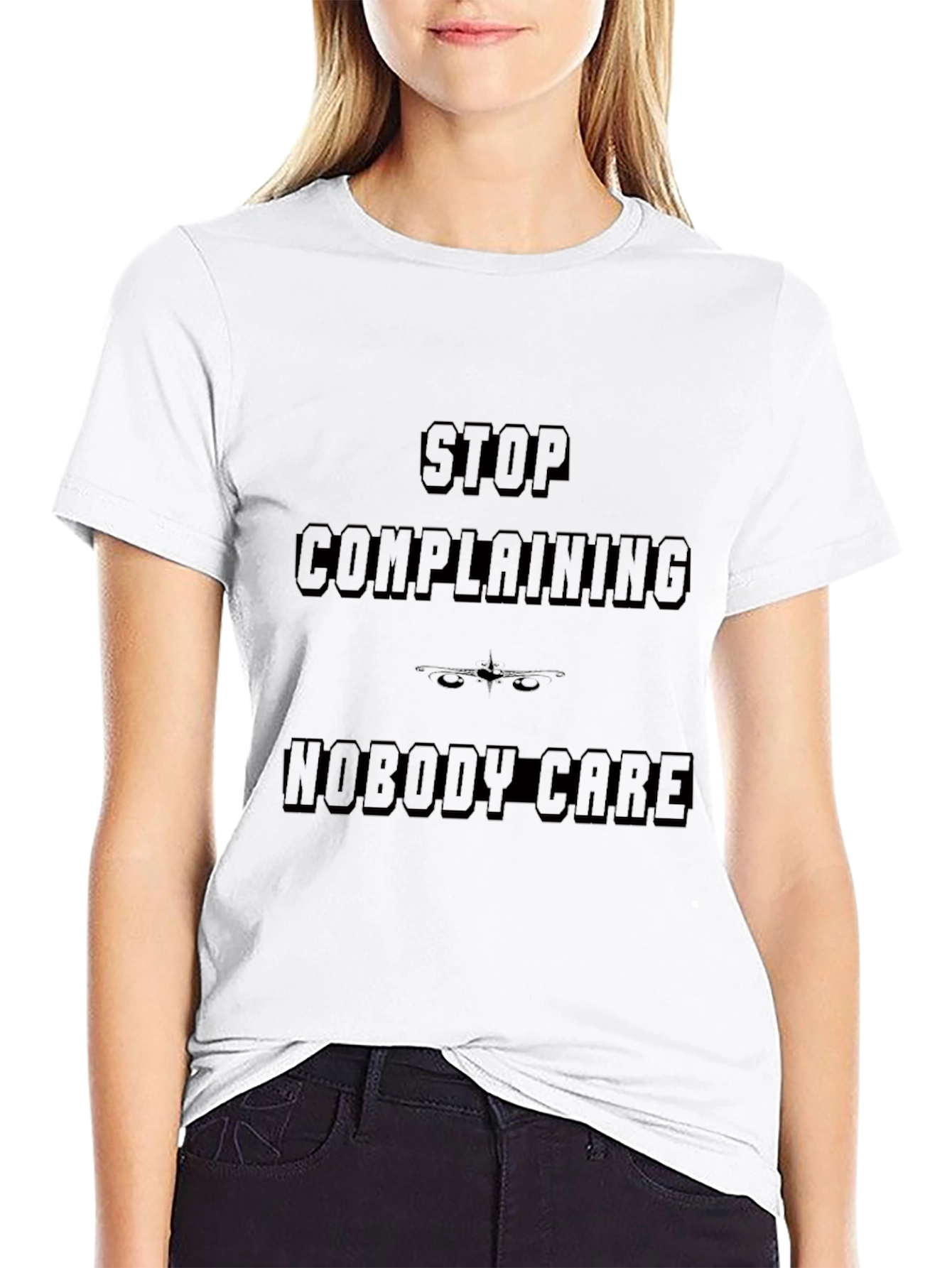 Black Stop Complaining Nobody Cares Graphic Tee view 9