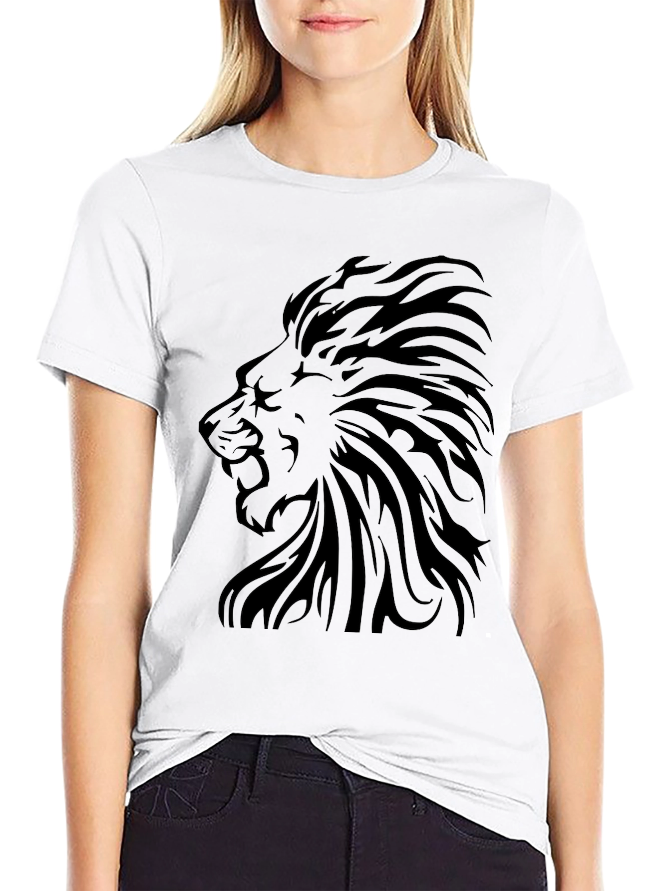 Black Lion Graphic Tee - Stylish Black T-Shirt view 9
