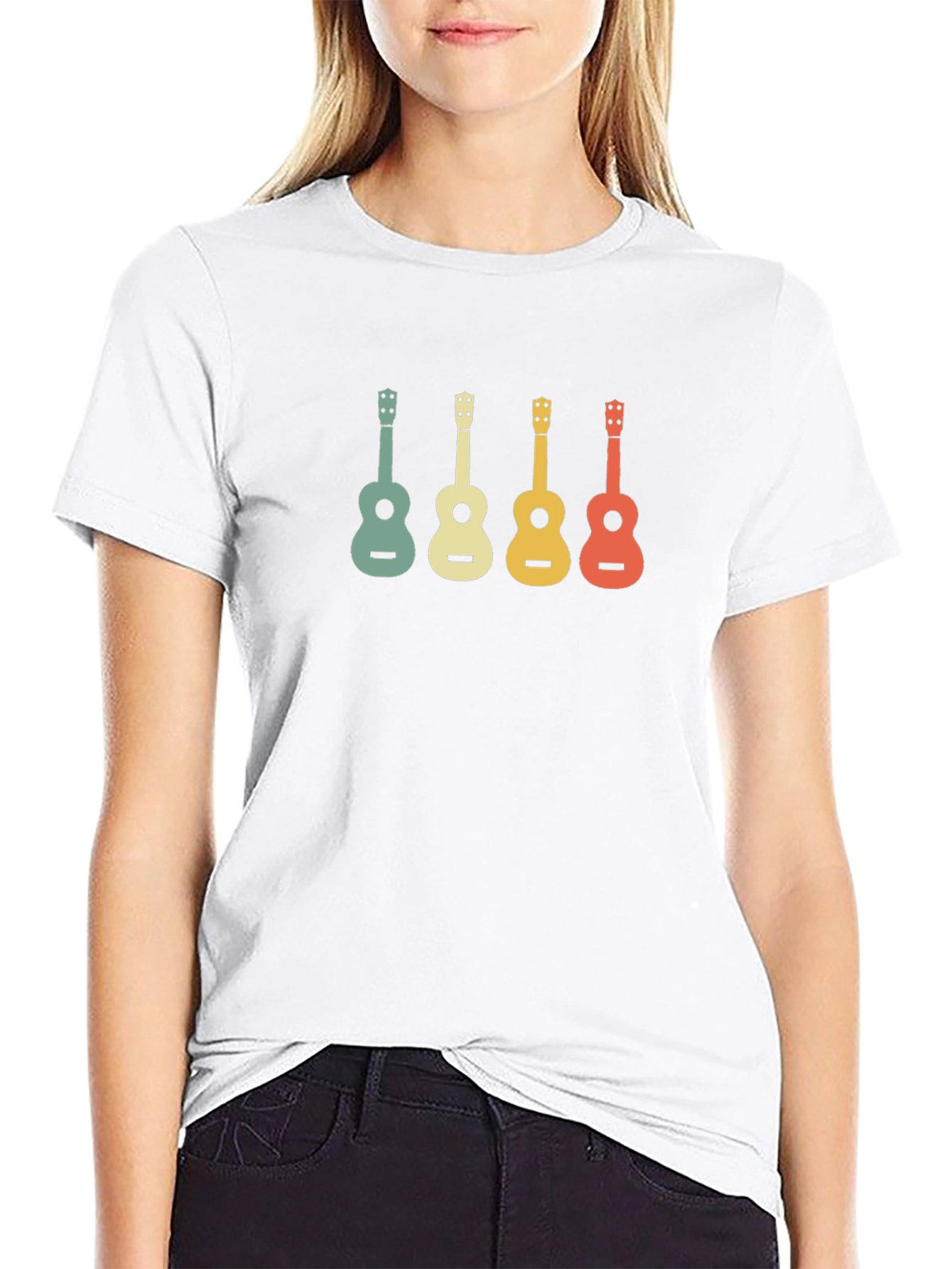 Black Retro Ukulele T-Shirt - Music Lover's Tee view 9