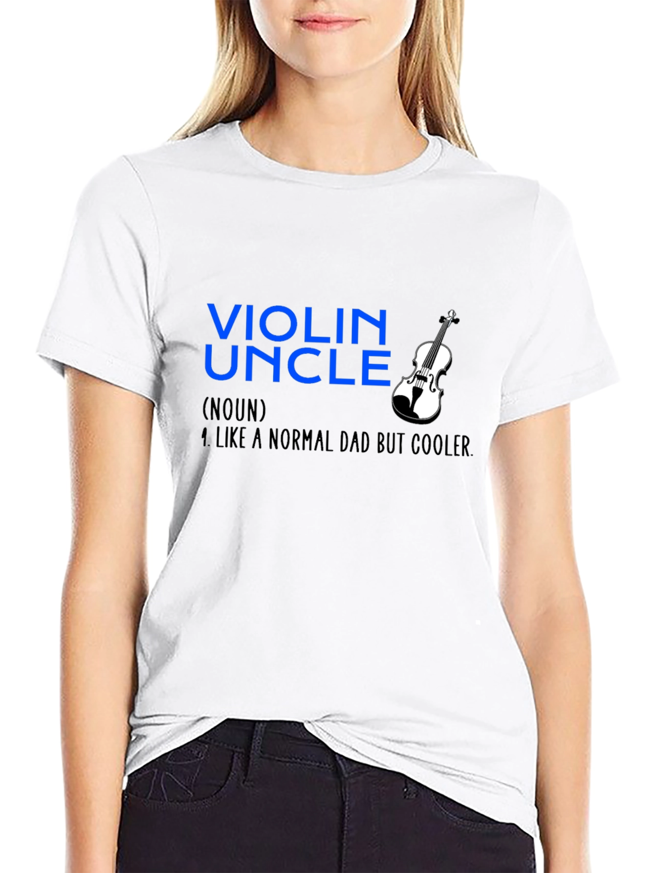 Black Violin Uncle T-Shirt - Like a Normal Dad But Cooler view 9