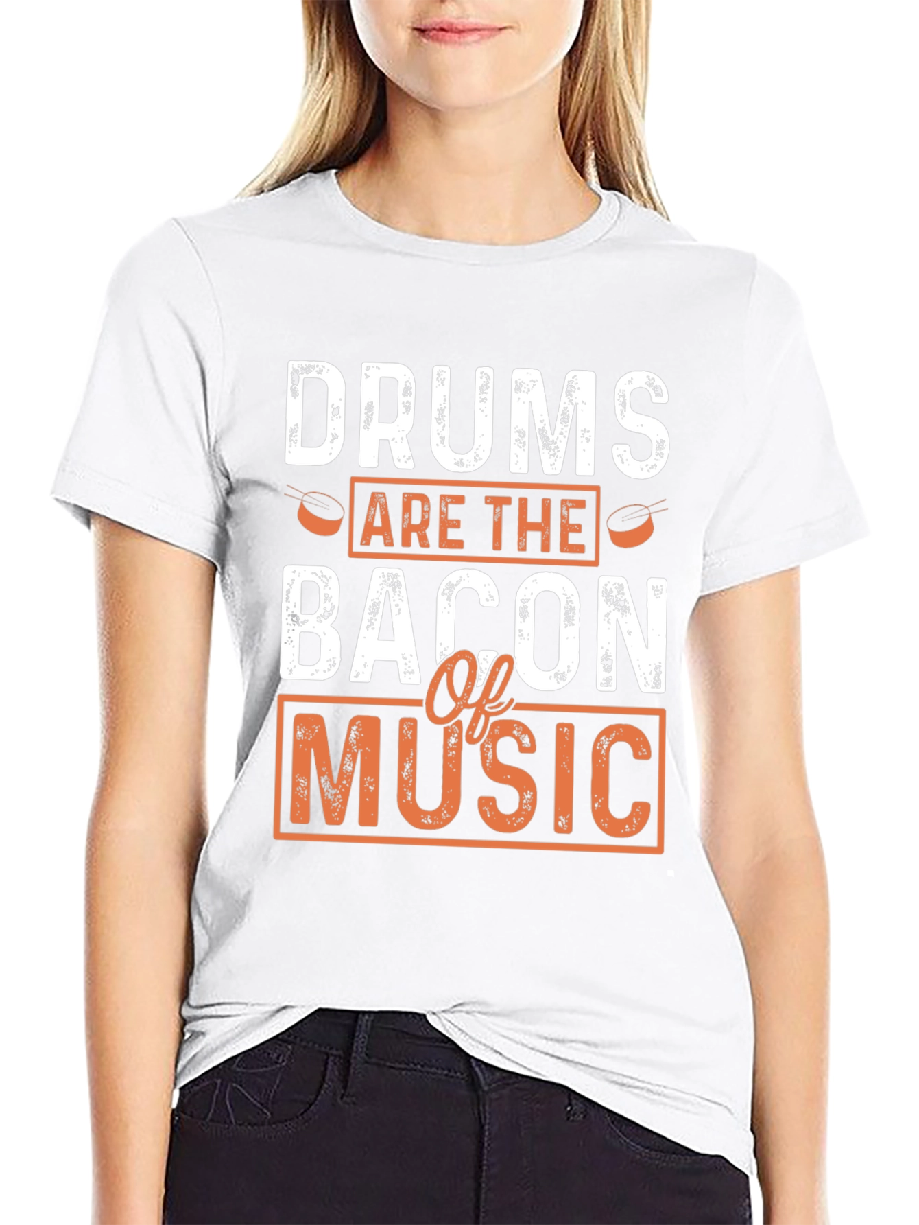 Black Drums are the Bacon of Music Black T-Shirt view 9