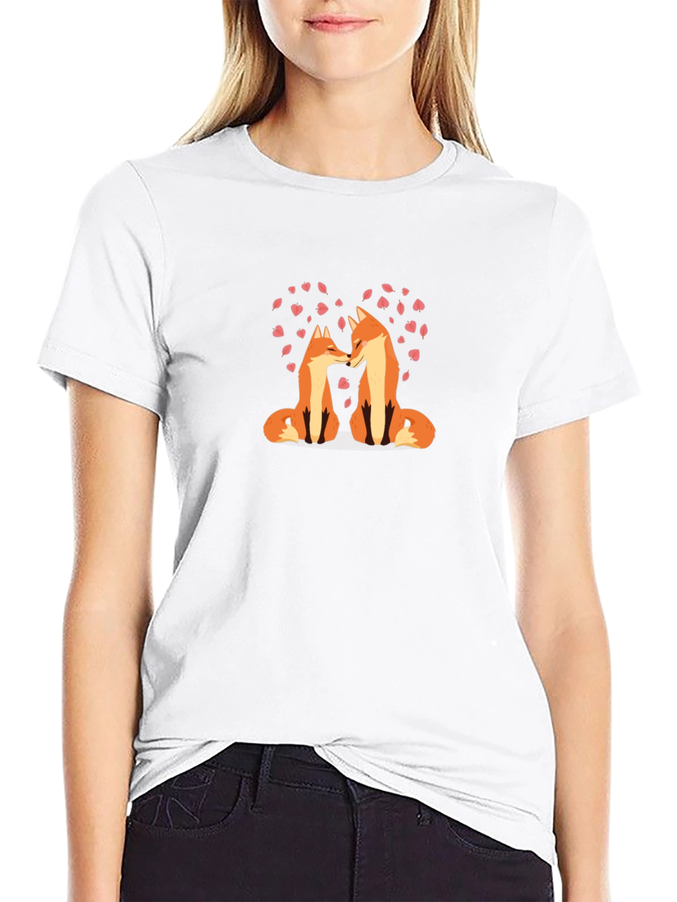 Black Fox Love Heart T-Shirt - Black view 9
