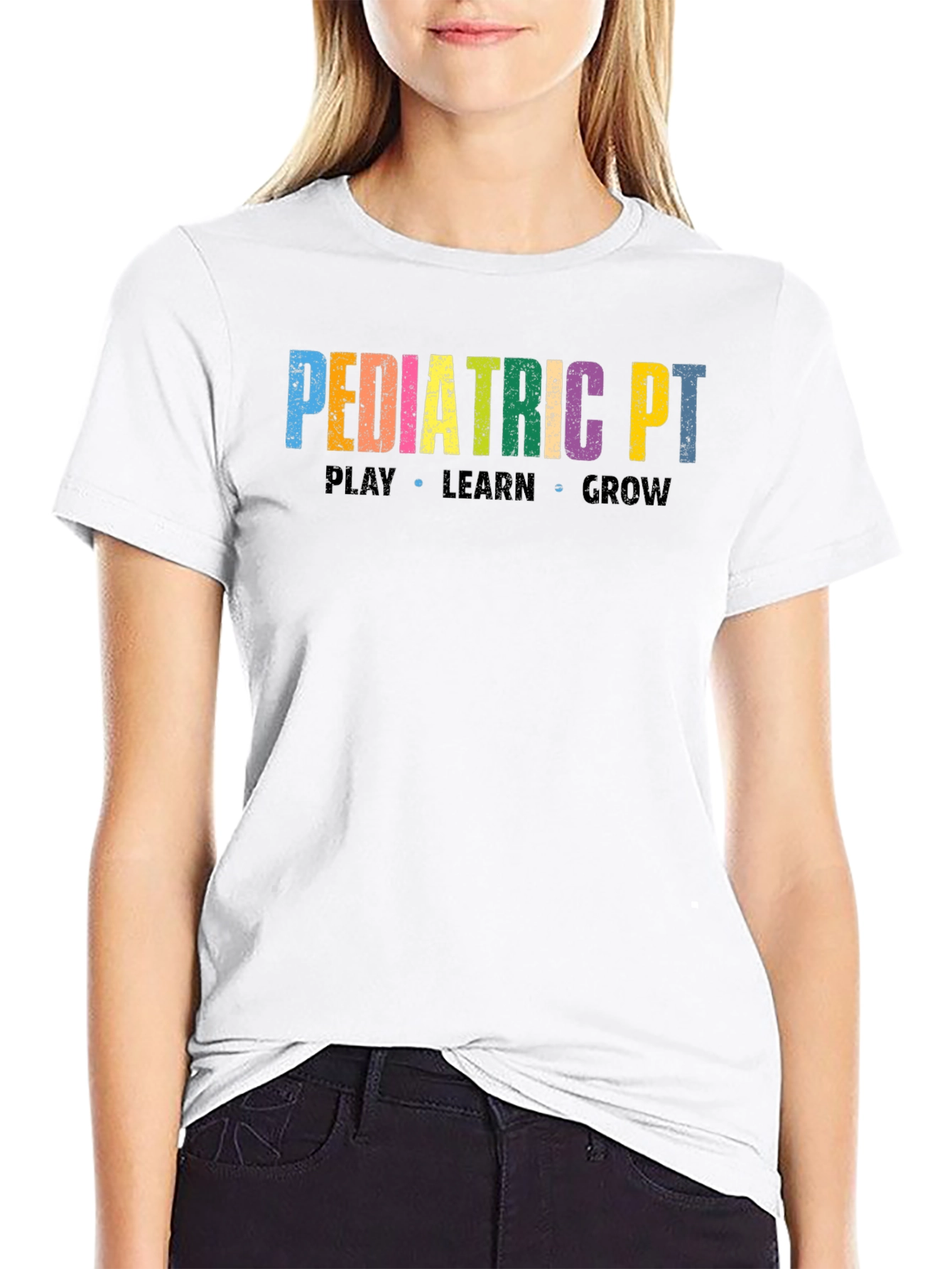 Black Pediatric PT T-Shirt: Play Learn Grow view 9