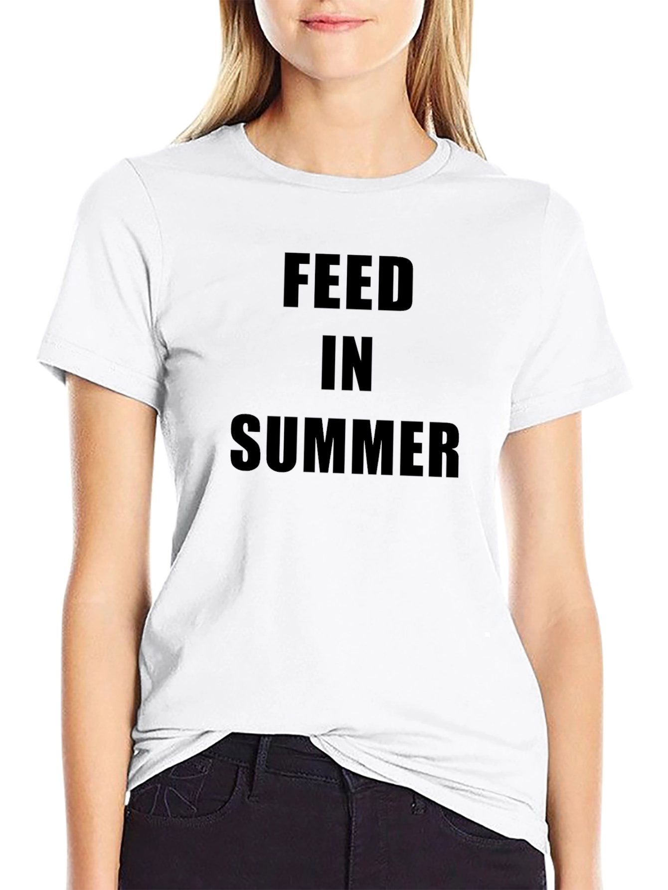 Black Feed In Summer Black Graphic Tee view 9