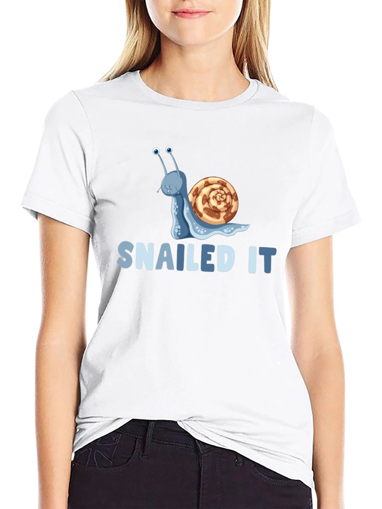 Black Snailed It! Graphic T-Shirt - Fun Snail Pun view 9