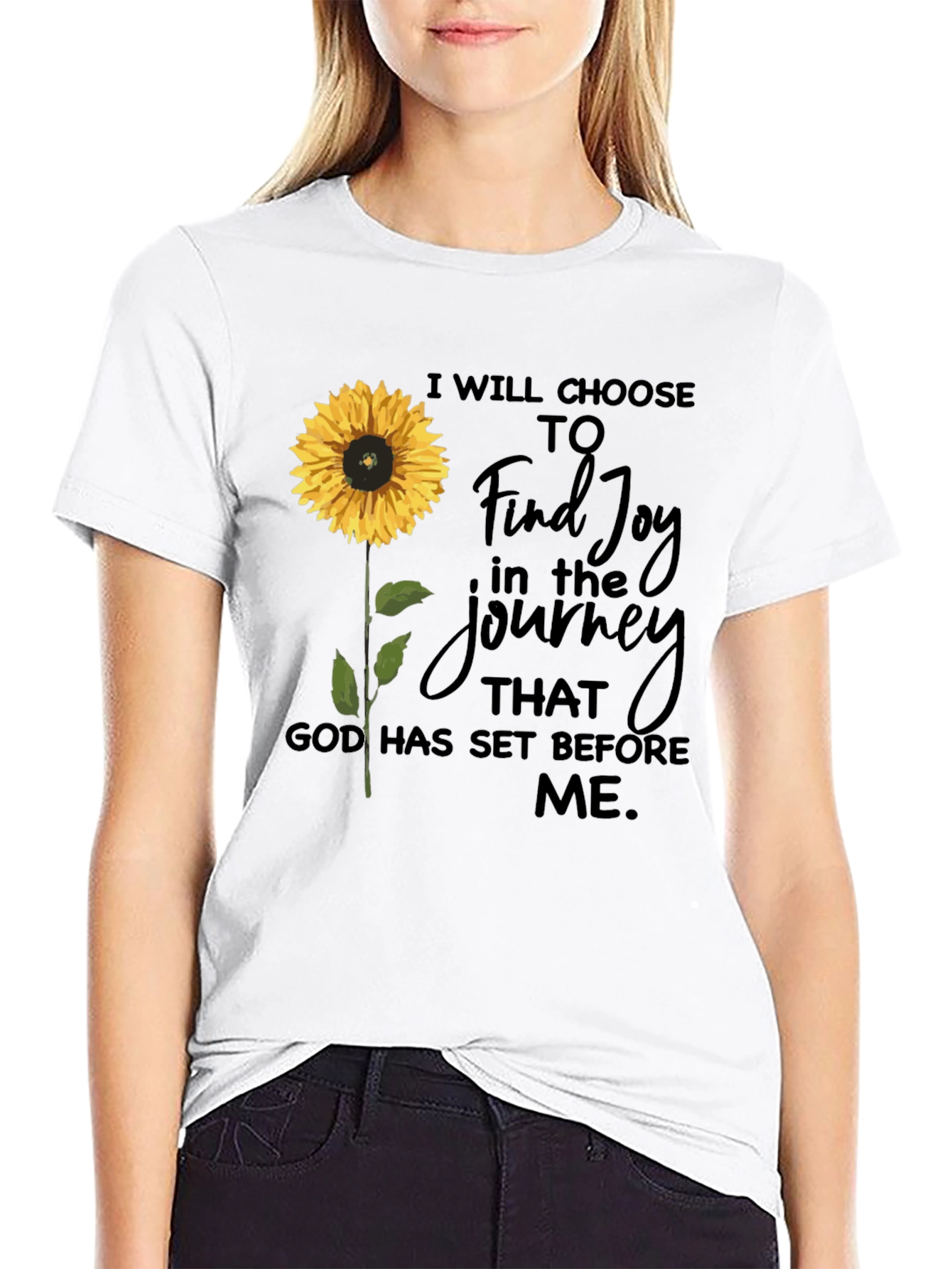 Black Sunflower Joy Journey T-Shirt view 9