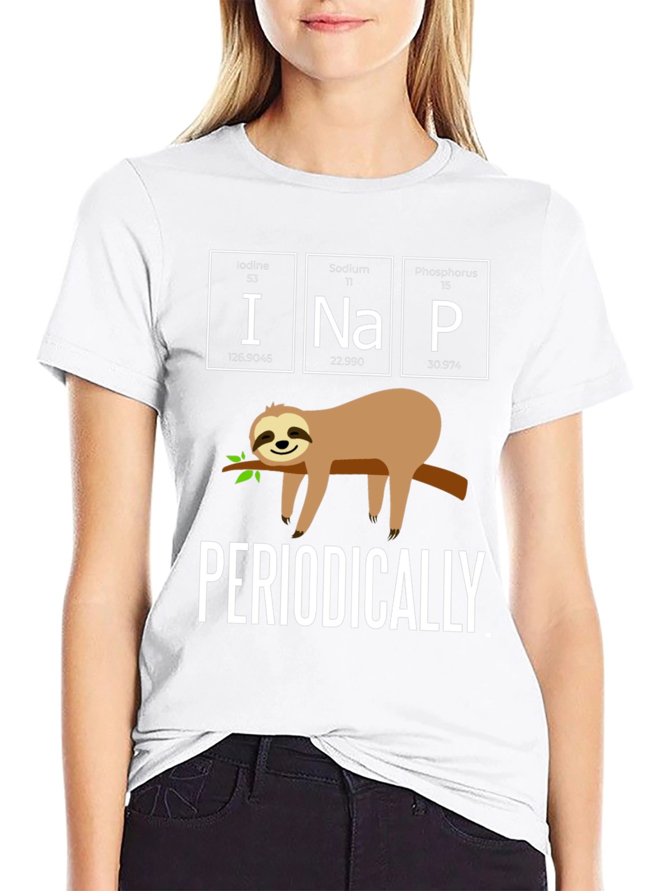 Black INaP Periodically Sloth Black T-Shirt view 9