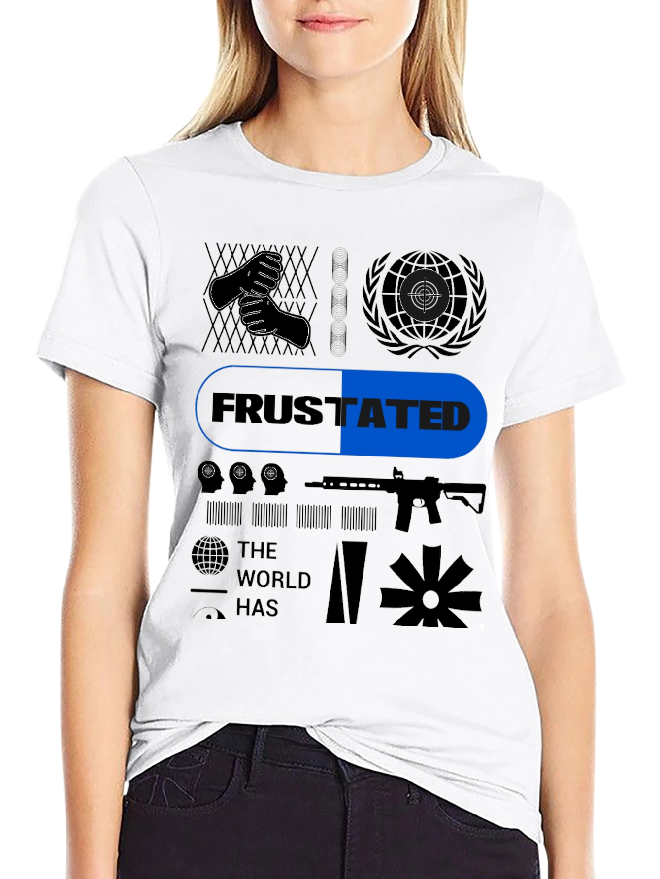 Black Frustrated Graphic T-Shirt - Black view 9