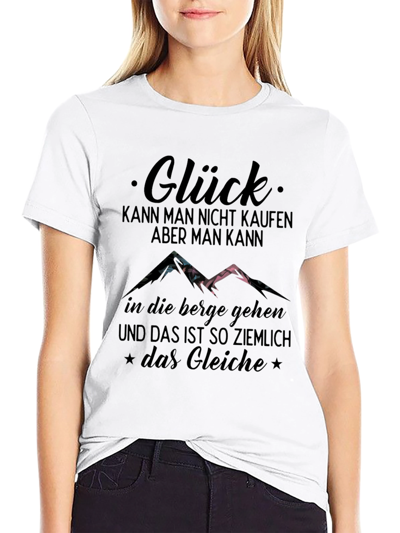 Black Glück Mountain Graphic T-Shirt view 9