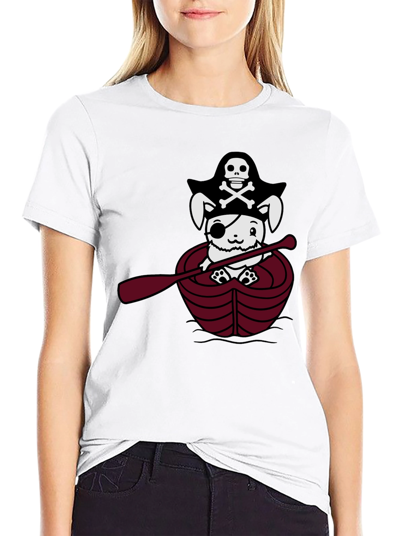 Black Pirate Bunny T-Shirt - Cute Nautical Tee view 9