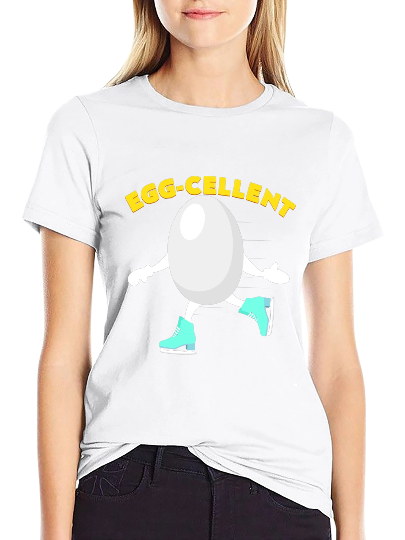 Egg-cellent Skating Egg Humor Graphic Tee - 9