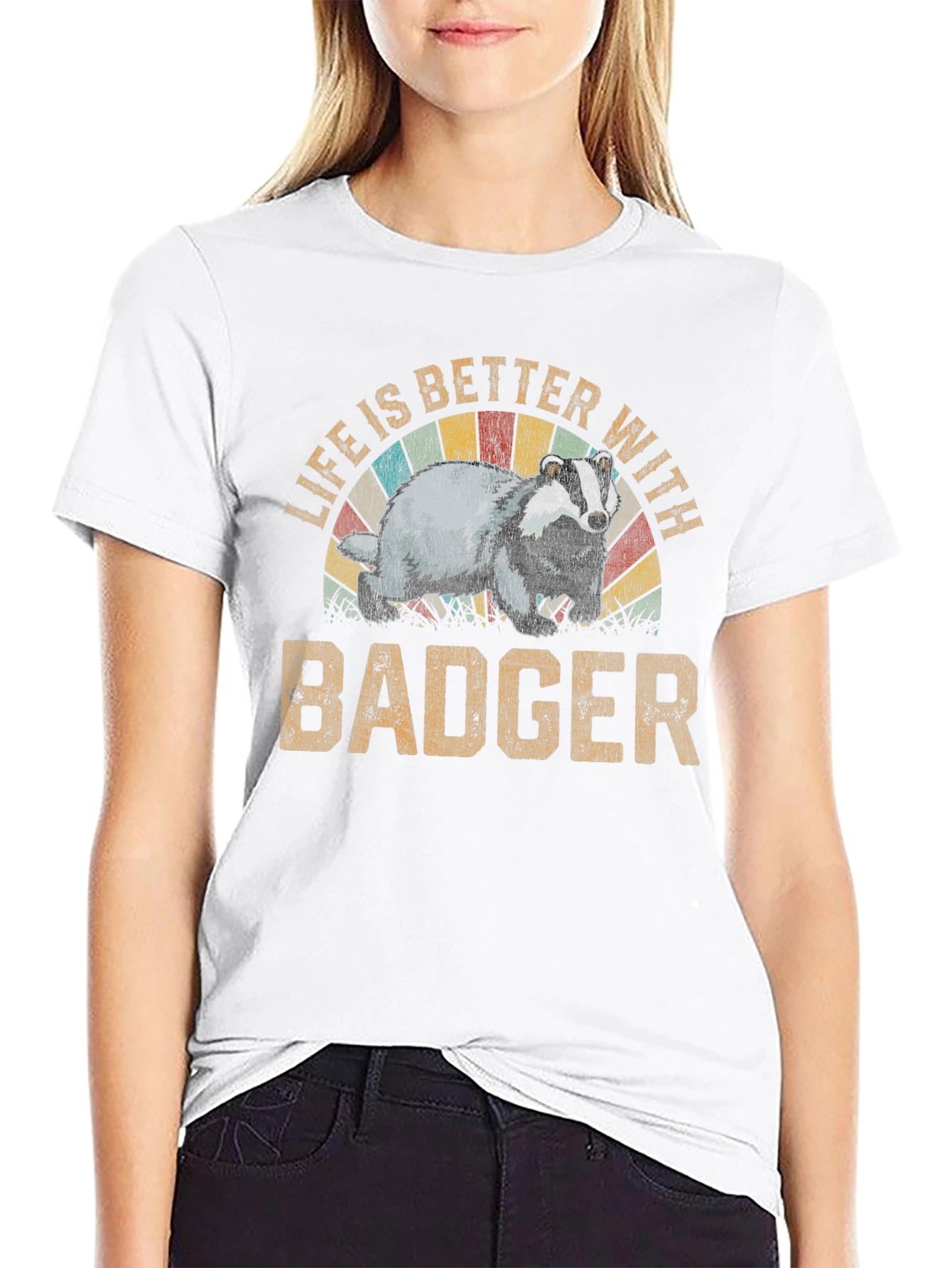 Black Life is Better with Badger T-Shirt view 9