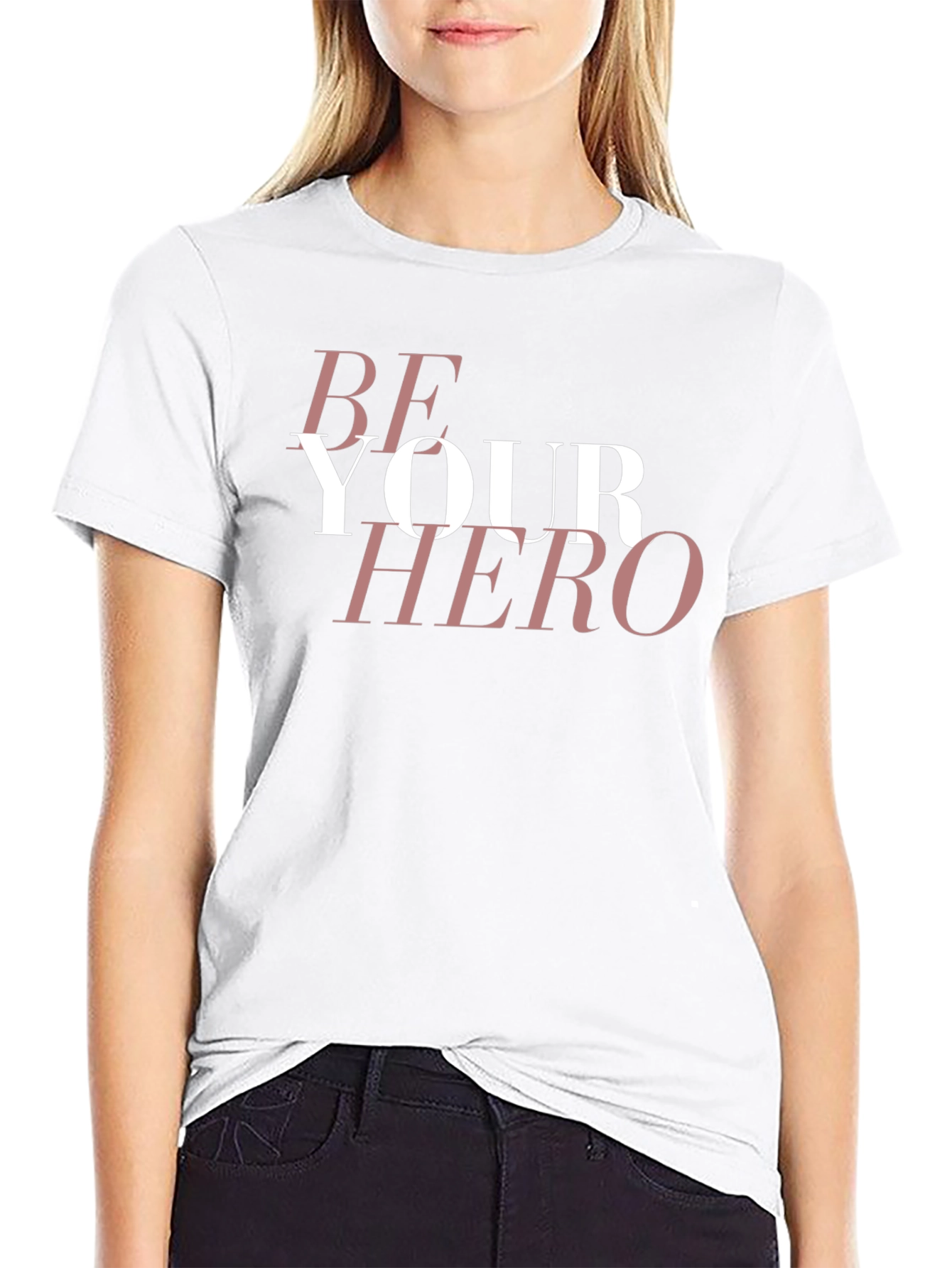 Black Be Your Hero Graphic Tee - Stylish Black T-Shirt view 9