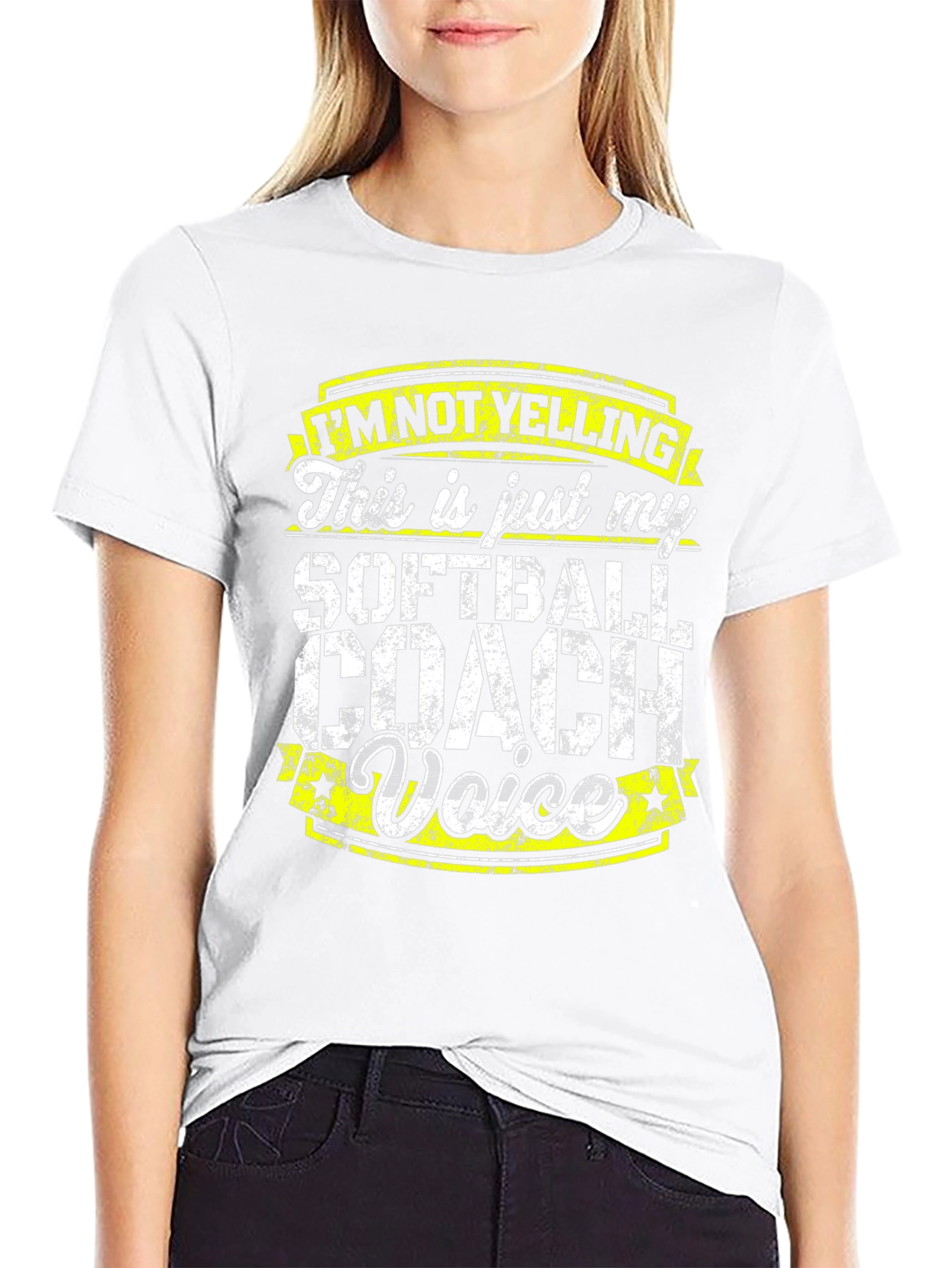Black Softball Coach Voice T-Shirt - Funny Design view 9