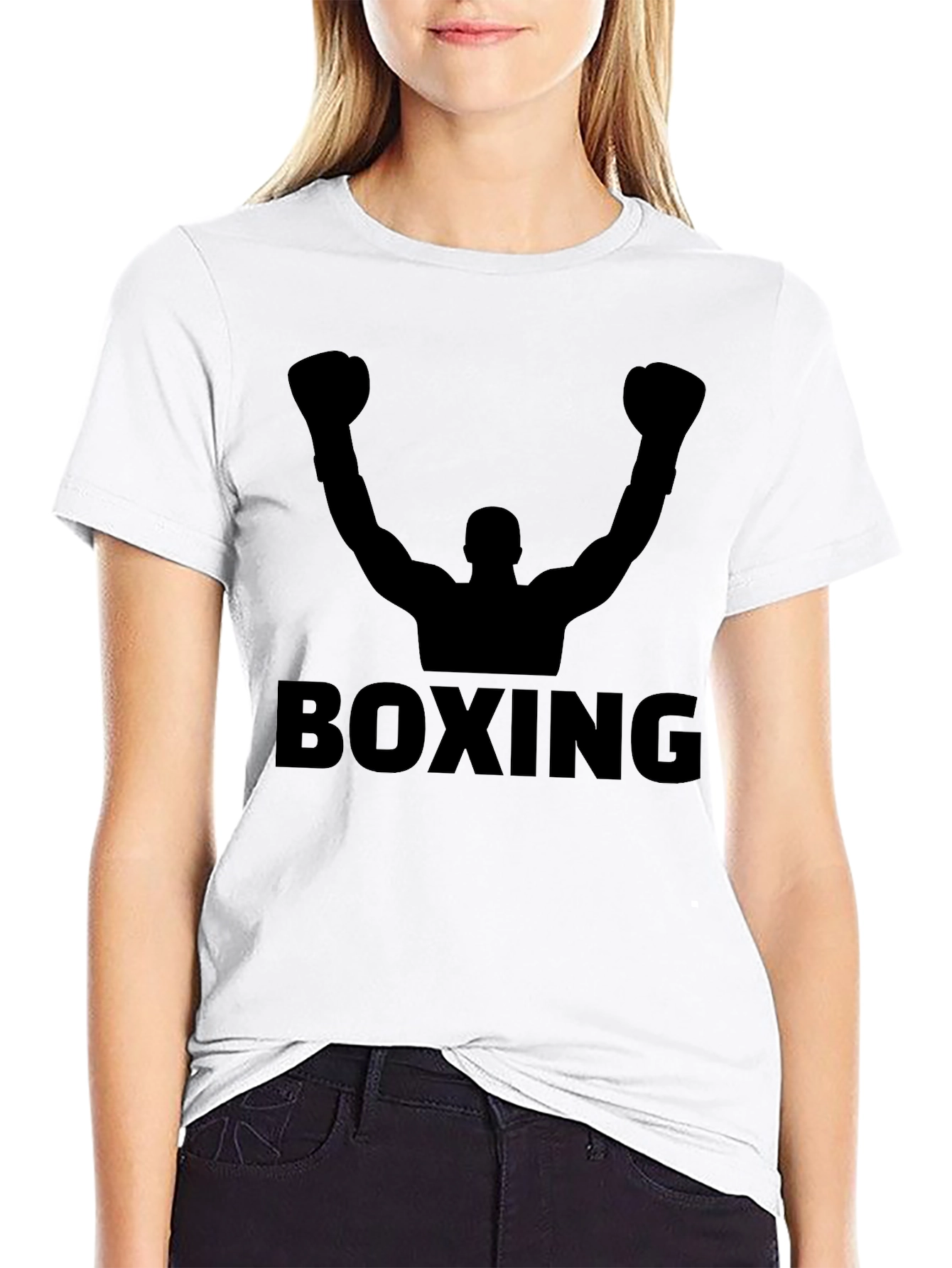 Black Boxing Silhouette Graphic Tee - Black view 9
