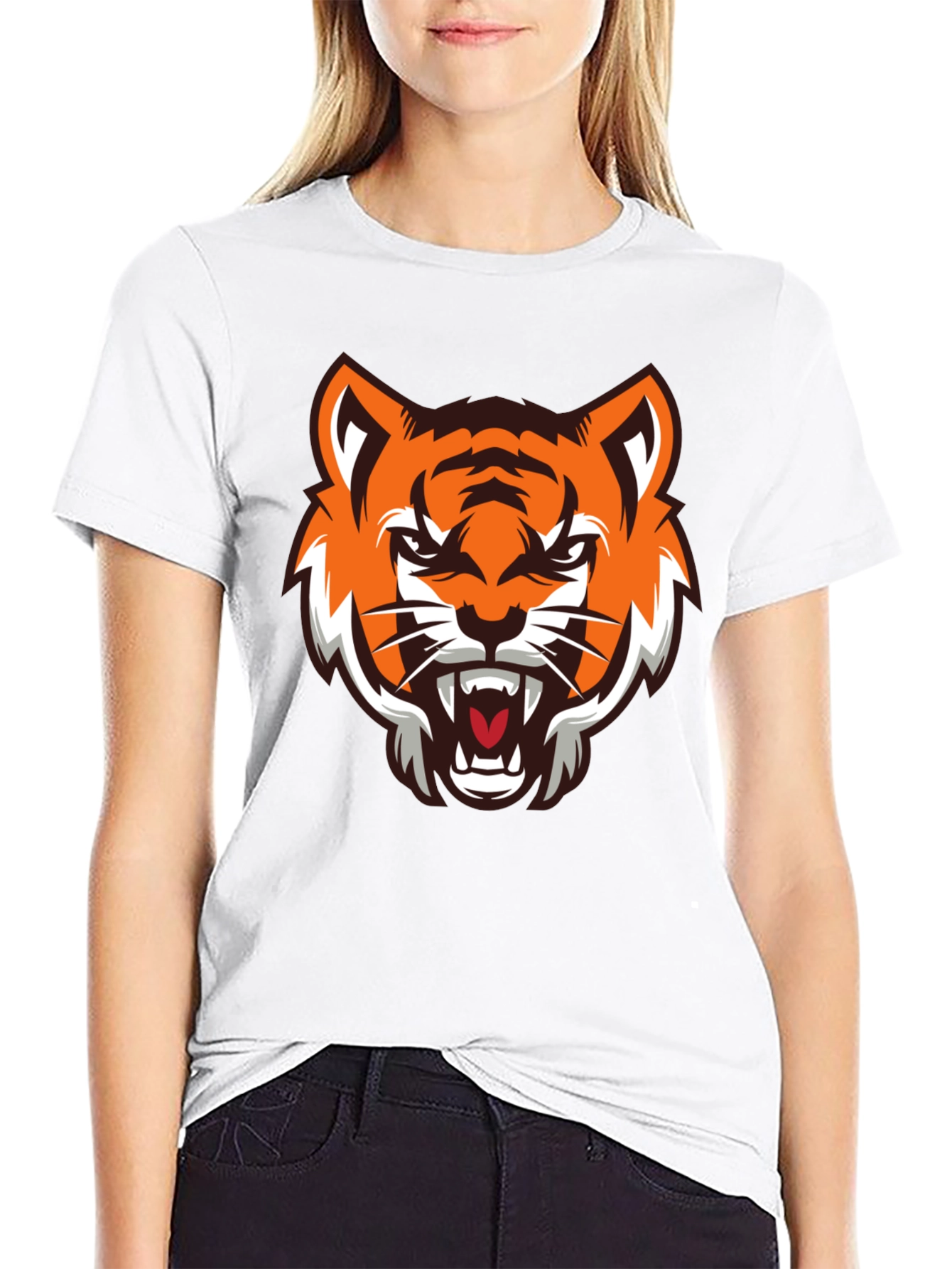 Black Tiger Graphic Black T-Shirt view 9